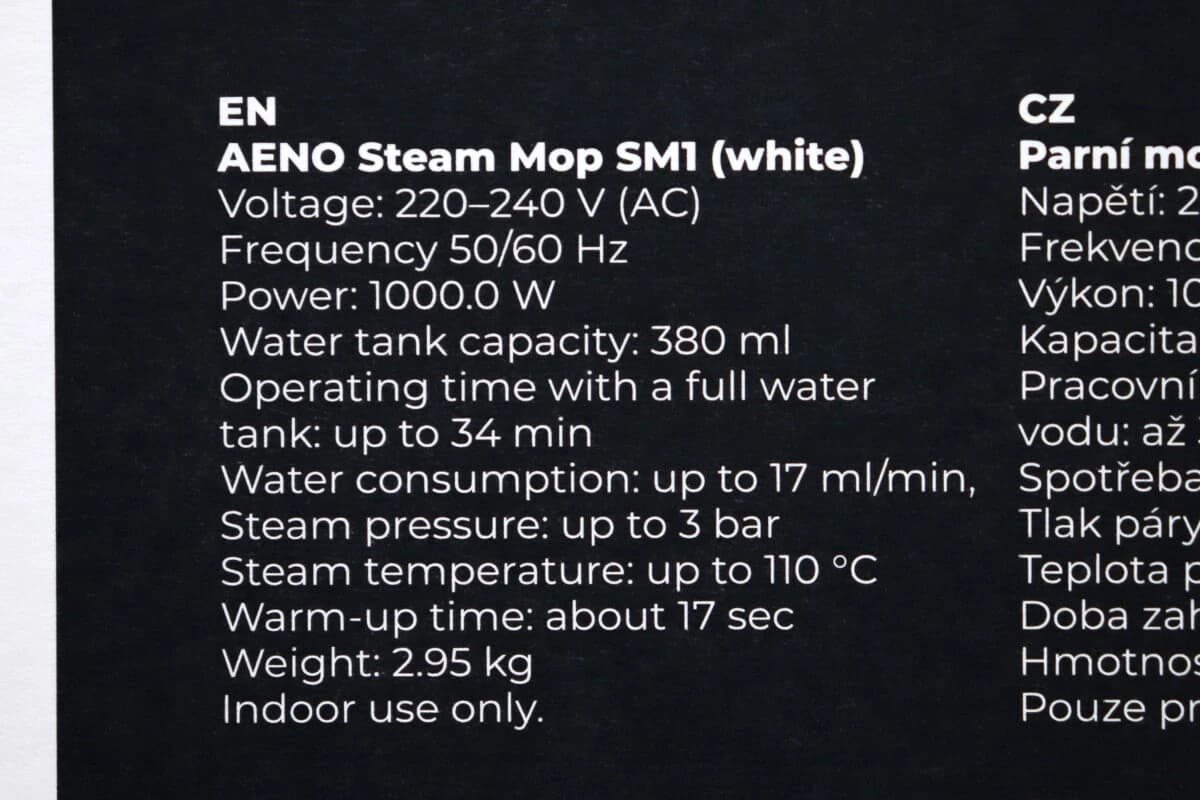 Parni čistač Aeno Steam Mop SM1