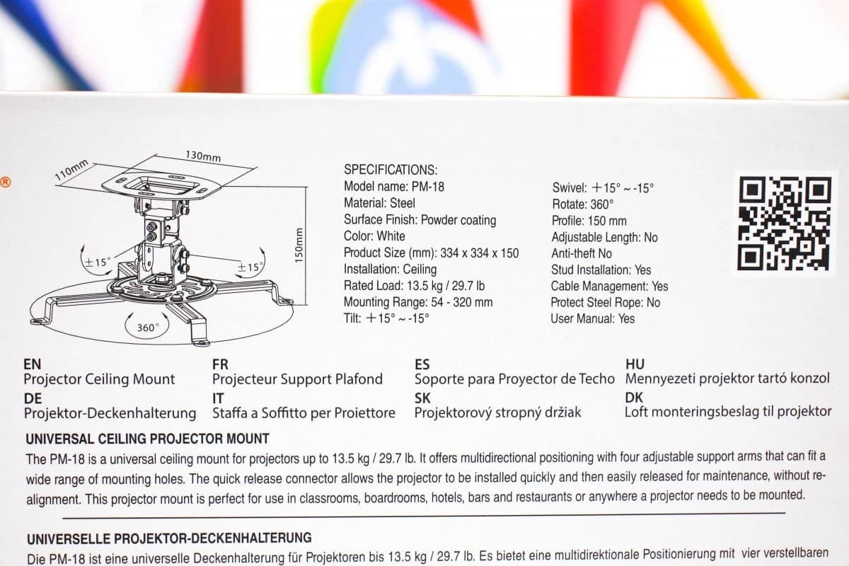 Nosač za projektor stropni SBOX PM-18