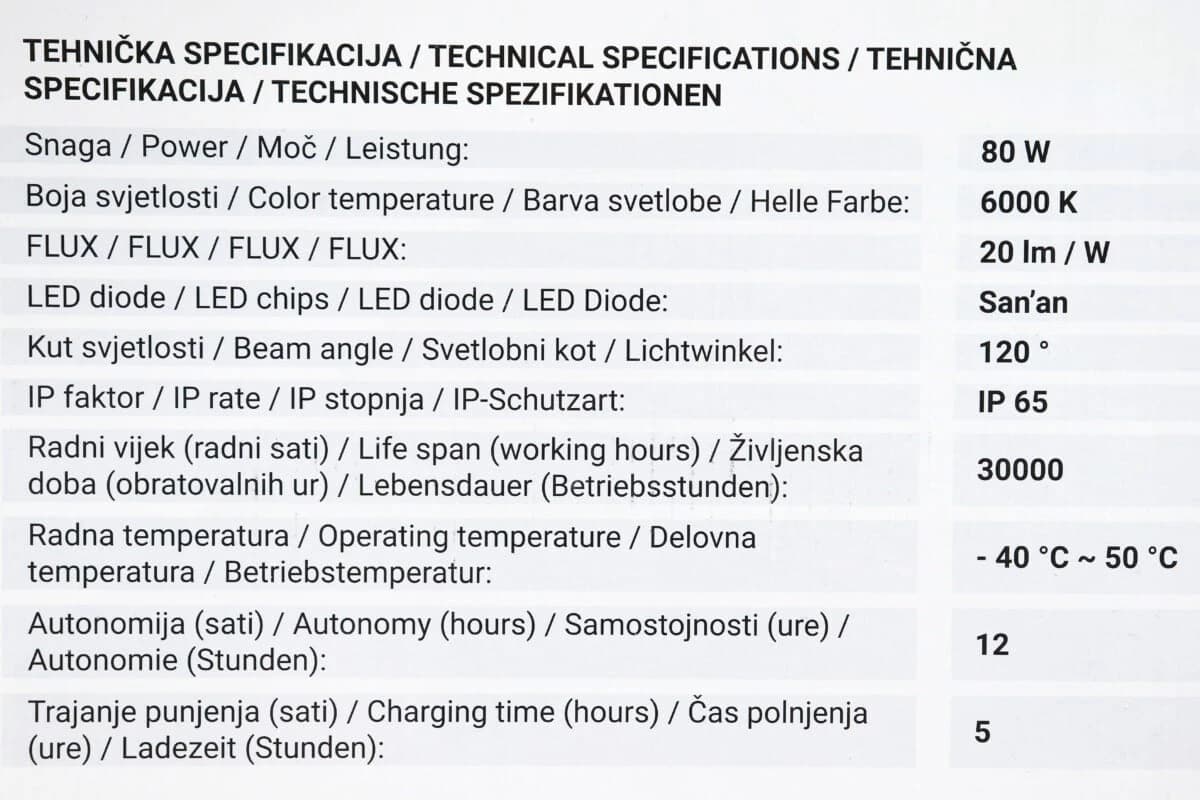 LED solarna ulična rasvjeta GreenTech SLX-80W-CW 80W