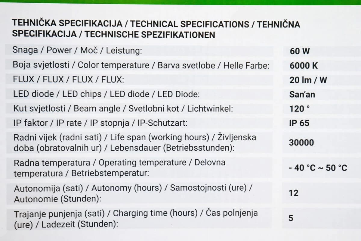 LED solarna ulična rasvjeta GreenTech SLX-60W-CW 60W