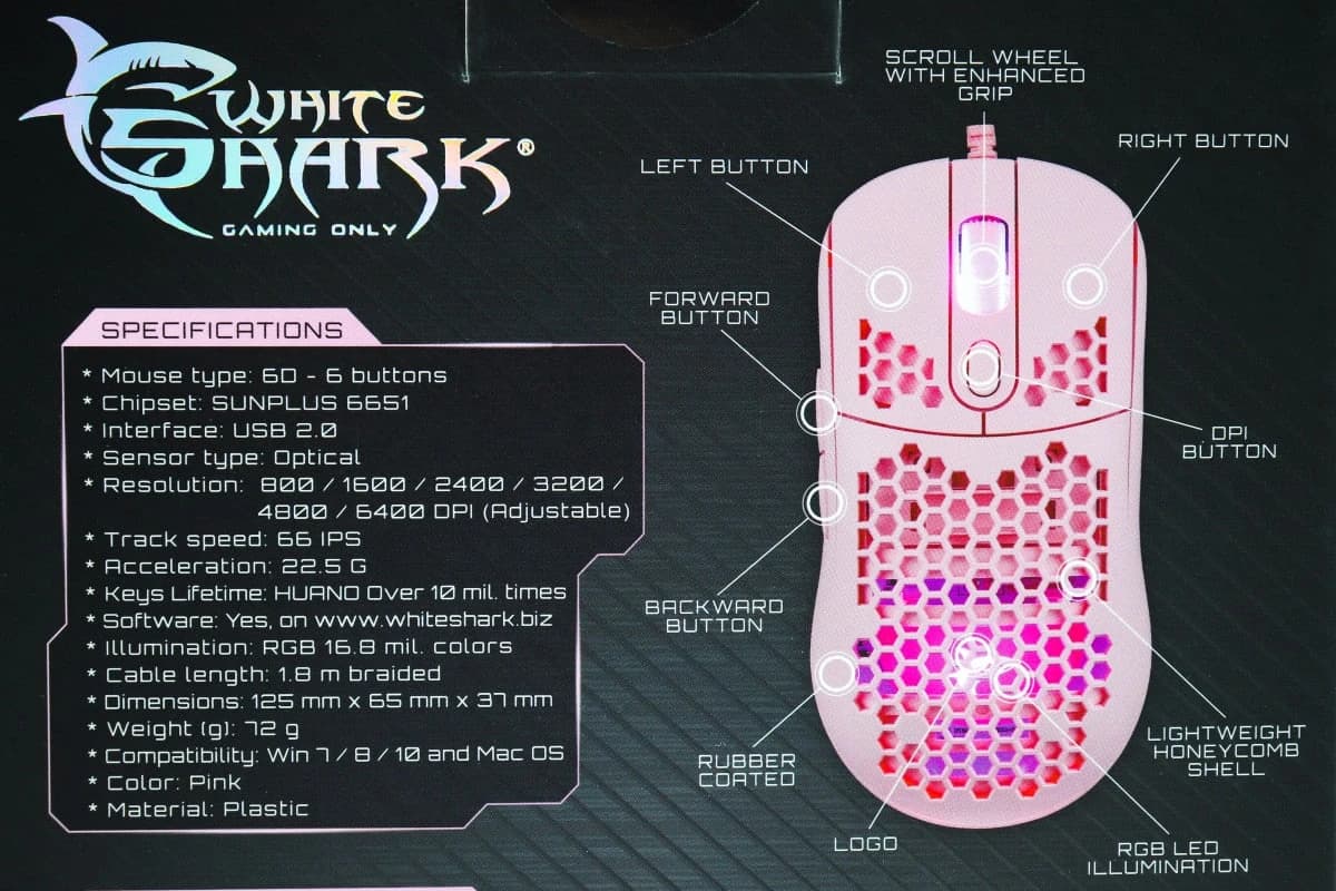 Gaming miš White Shark Galahad 6400dpi GM-5007