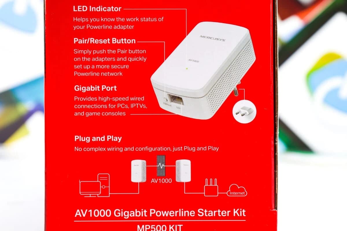 Powerline extender Mercusys MP500 KIT AV1000 Gigabit