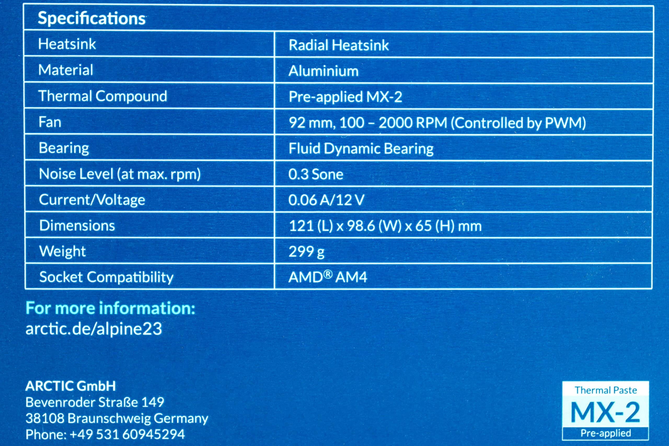 Cooler za CPU Arctic Alpine 23 AMD AM4