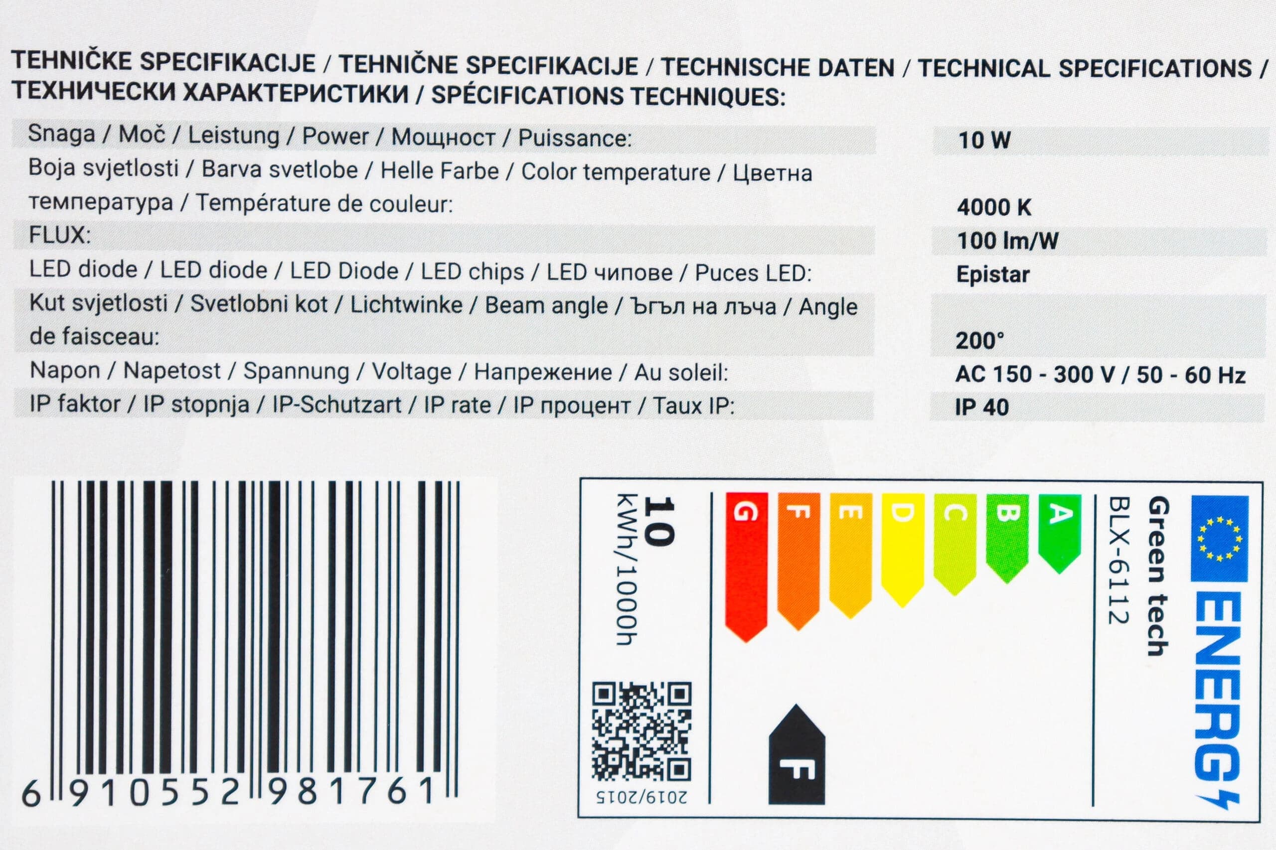 LED sijalica Green Tech BLX-6112 10W E27 4000K