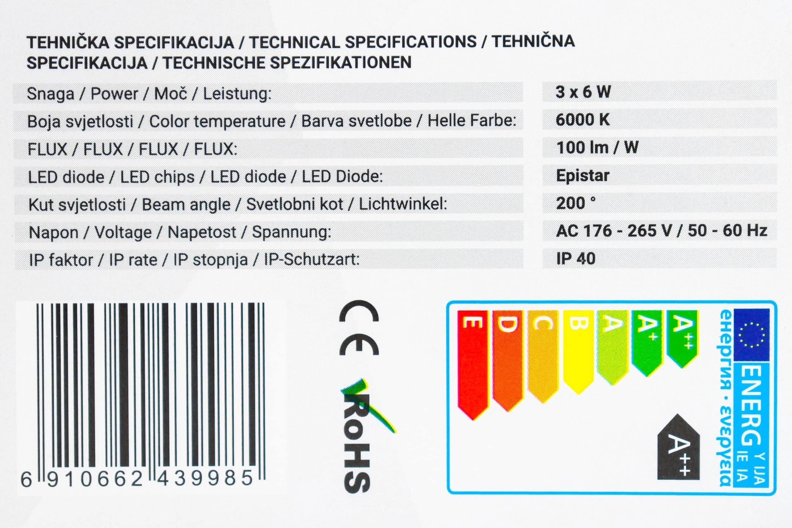 LED sijalica Green Tech BLX-6142 set 3x 6W E27 6000K