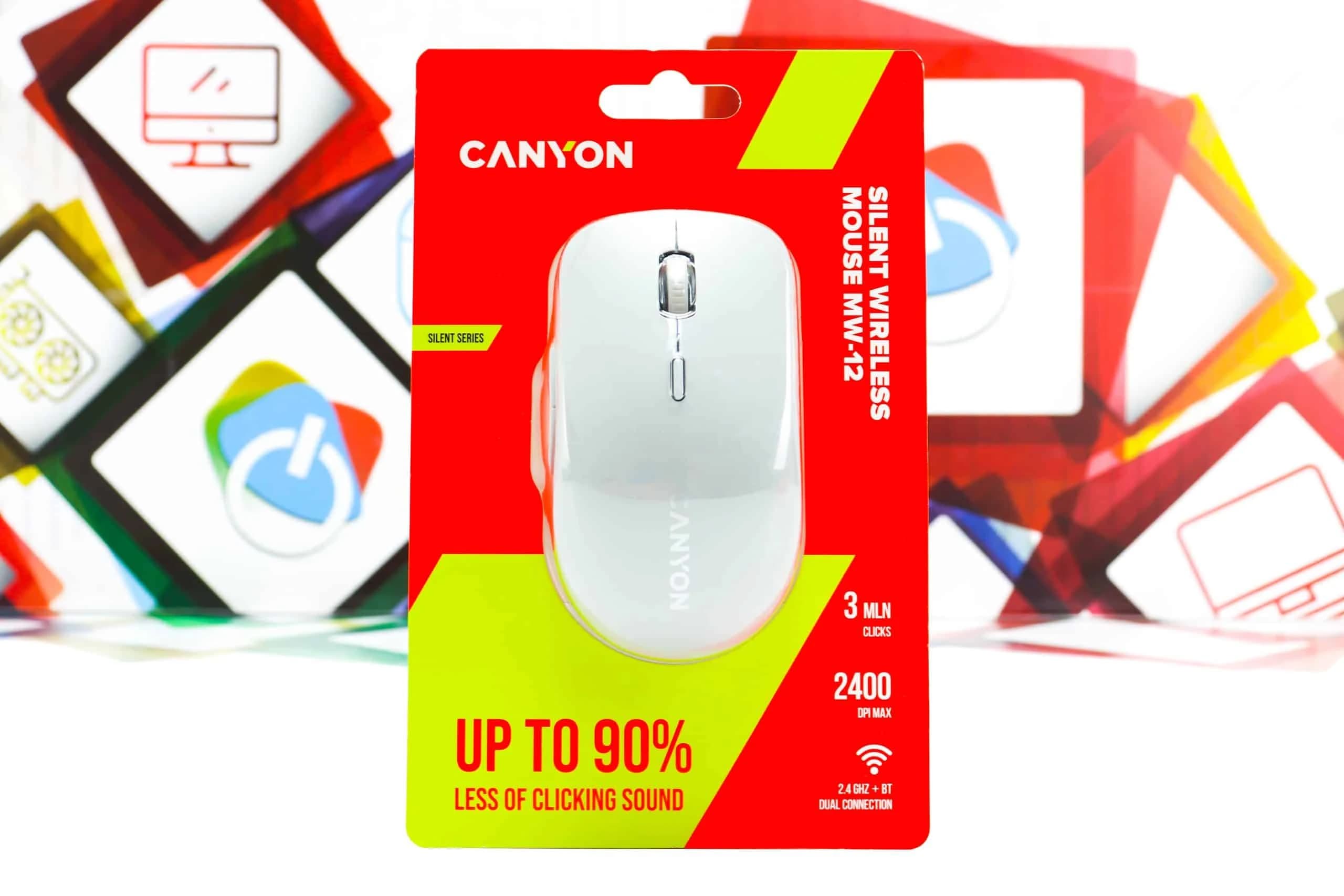 Miš bežični Canyon MW-12 Dual mode 2.4GHz + Bluetooth 2400dpi sivi