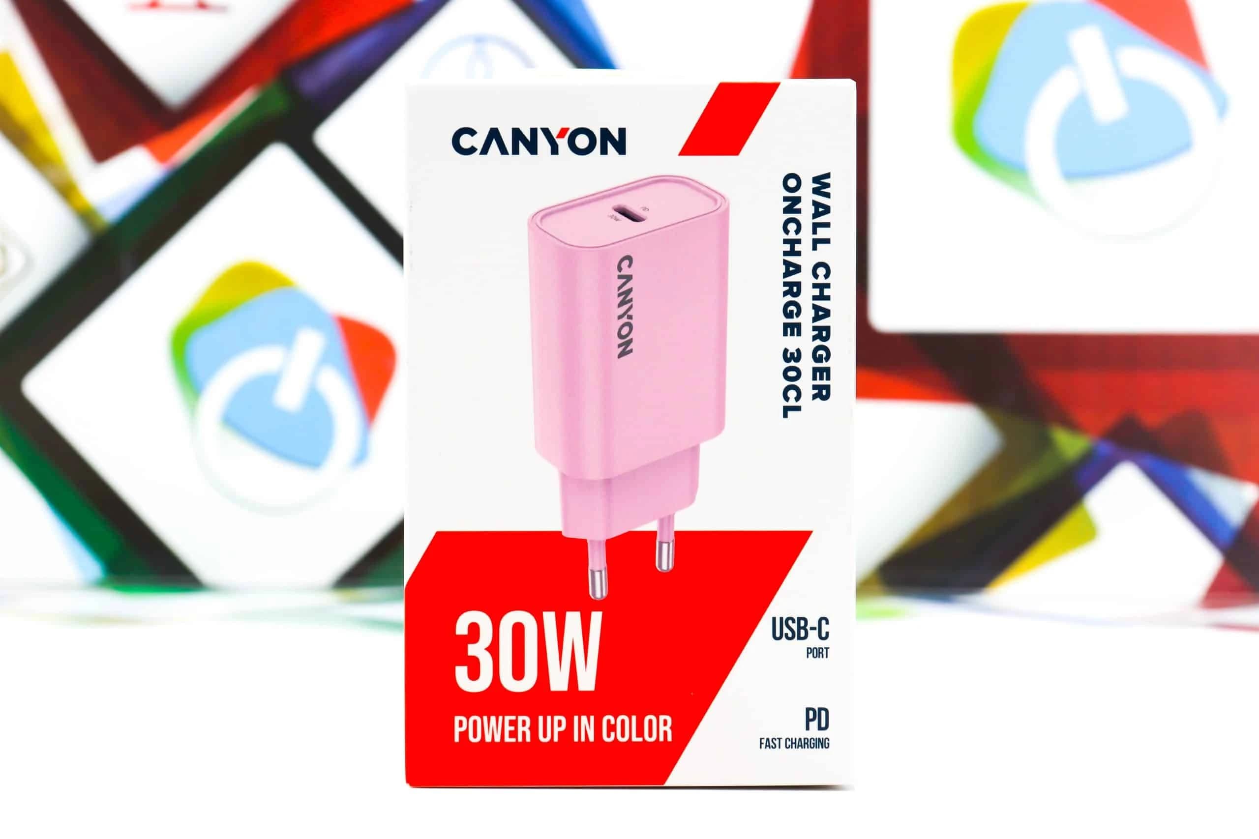 Kućni punjač Canyon OnCharge 30CL 30W USB-C rozi