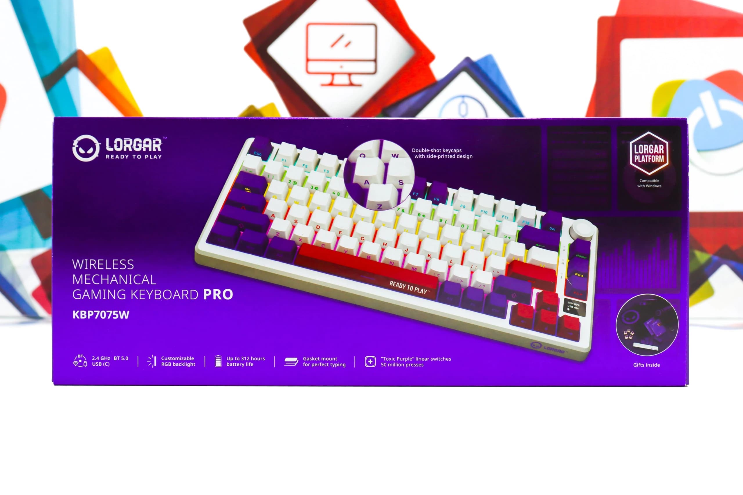 Gaming bežična tipkovnica Lorgar KBP7075W mehanička bijela