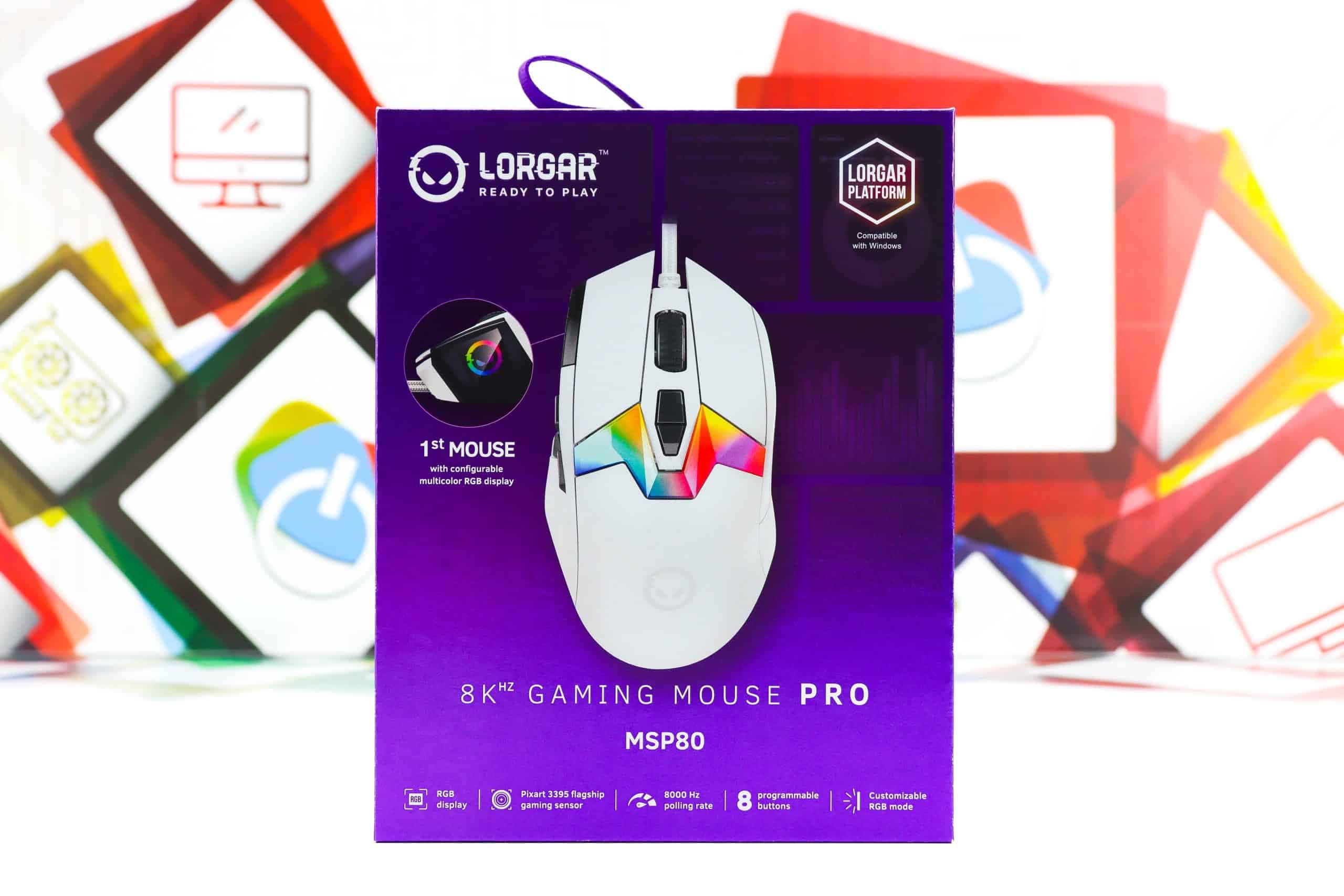 Gaming miš Lorgar MSP80 bijeli RGB 26.000 DPI