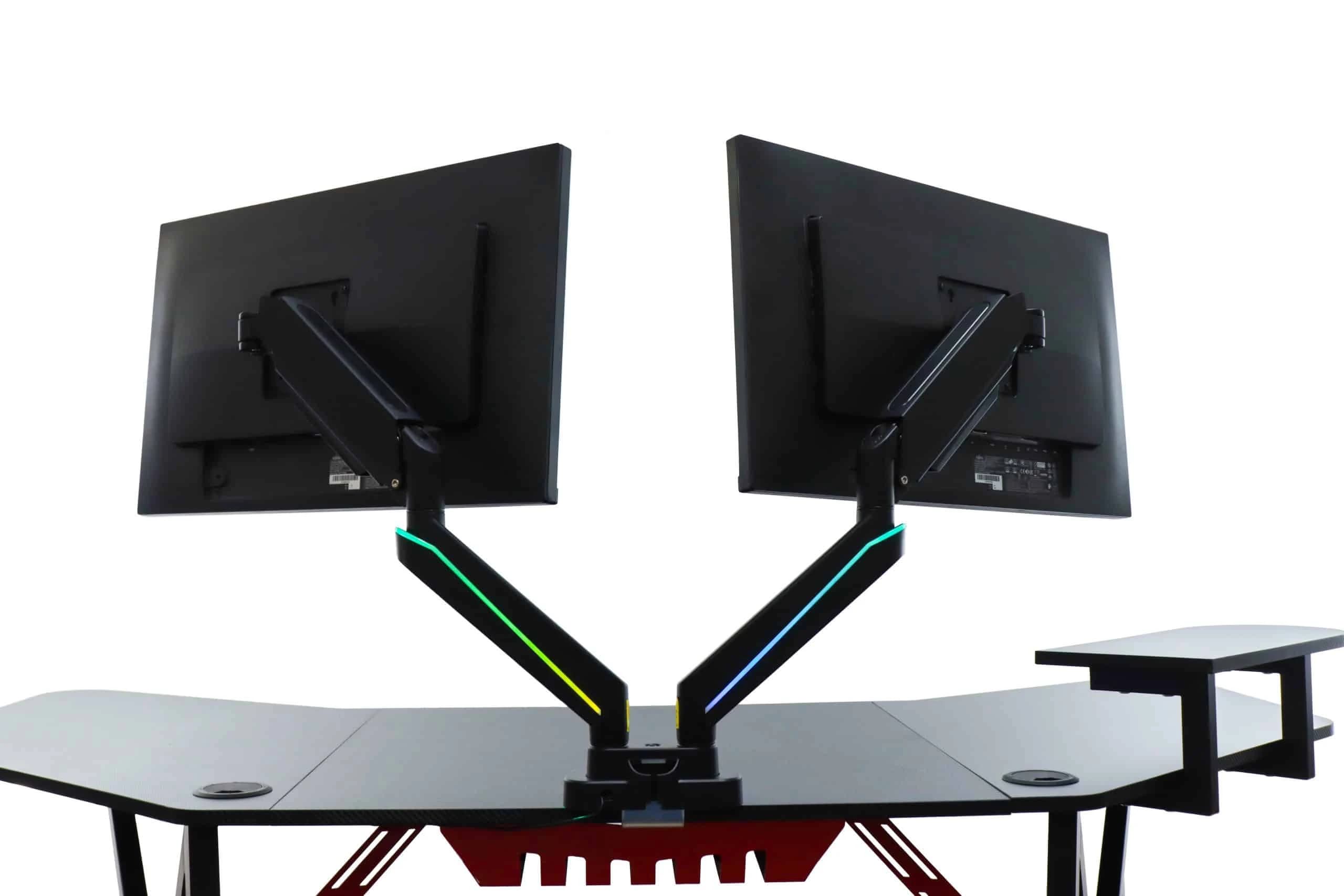 Stolni nosač za monitore dvostruki s RGB osvjetljenjem