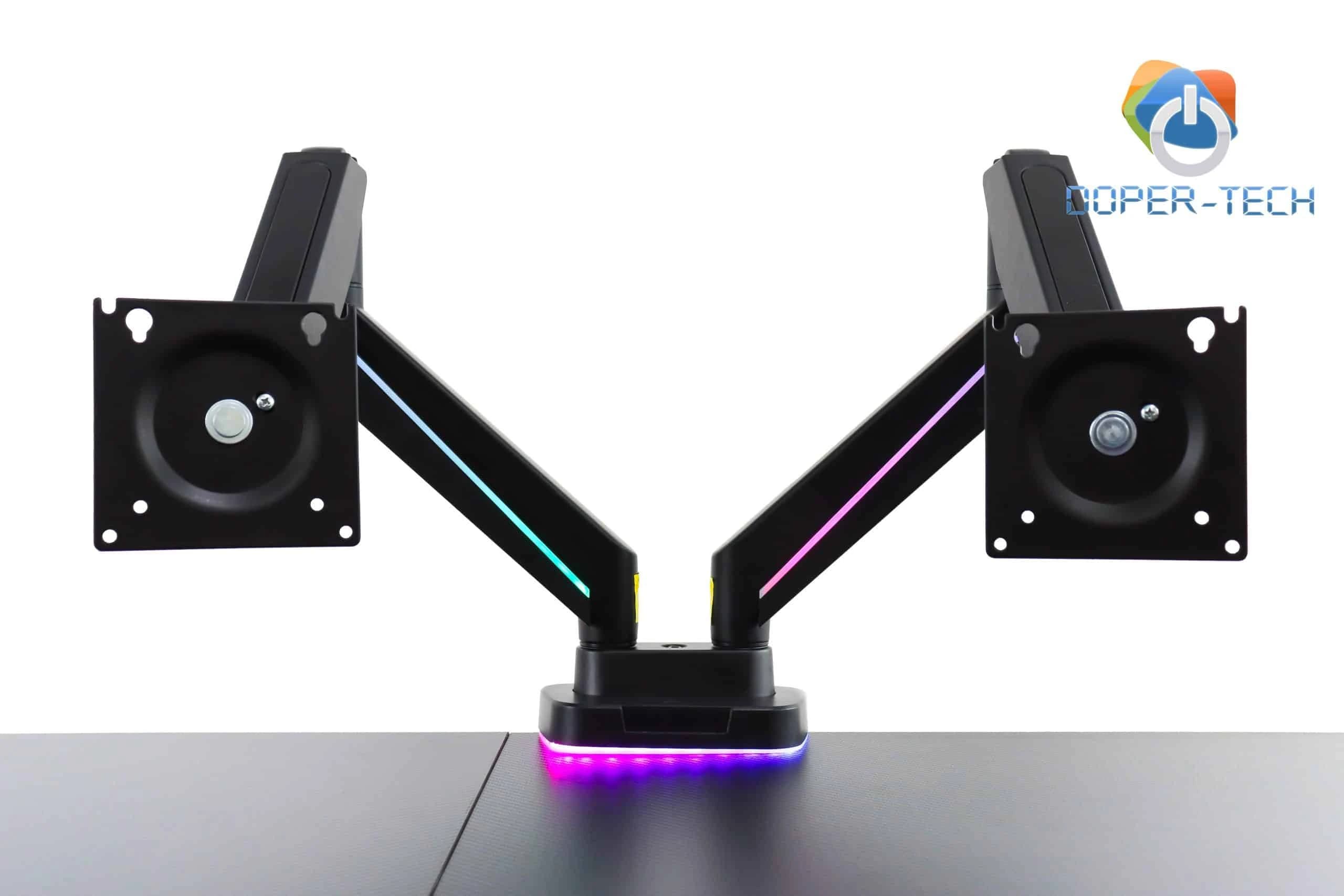 Stolni nosač za monitore dvostruki s RGB osvjetljenjem