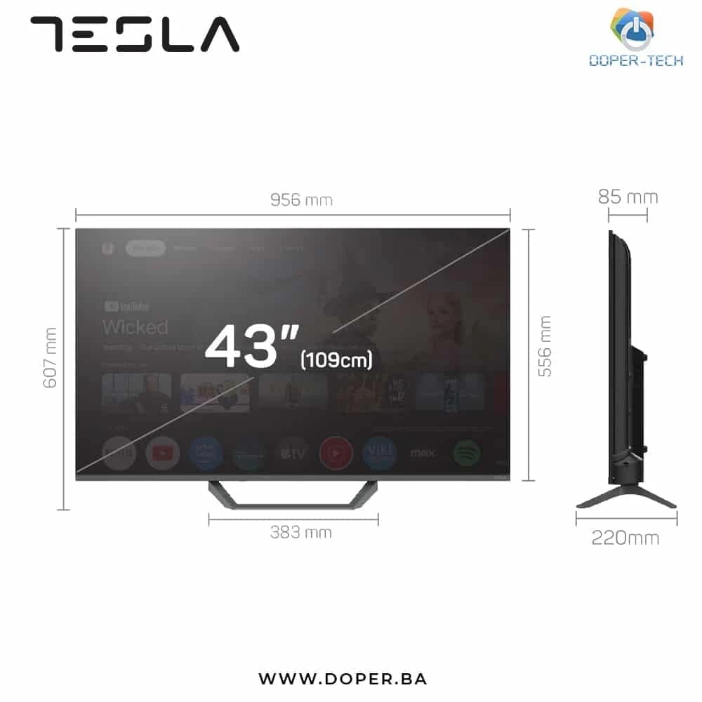 TV Tesla Q43E655GUS 43'' QLED 4K UHD Smart Google TV