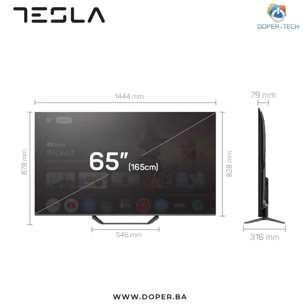 TV Tesla Q65E655GUS 65'' QLED 4K UHD Smart Google TV
