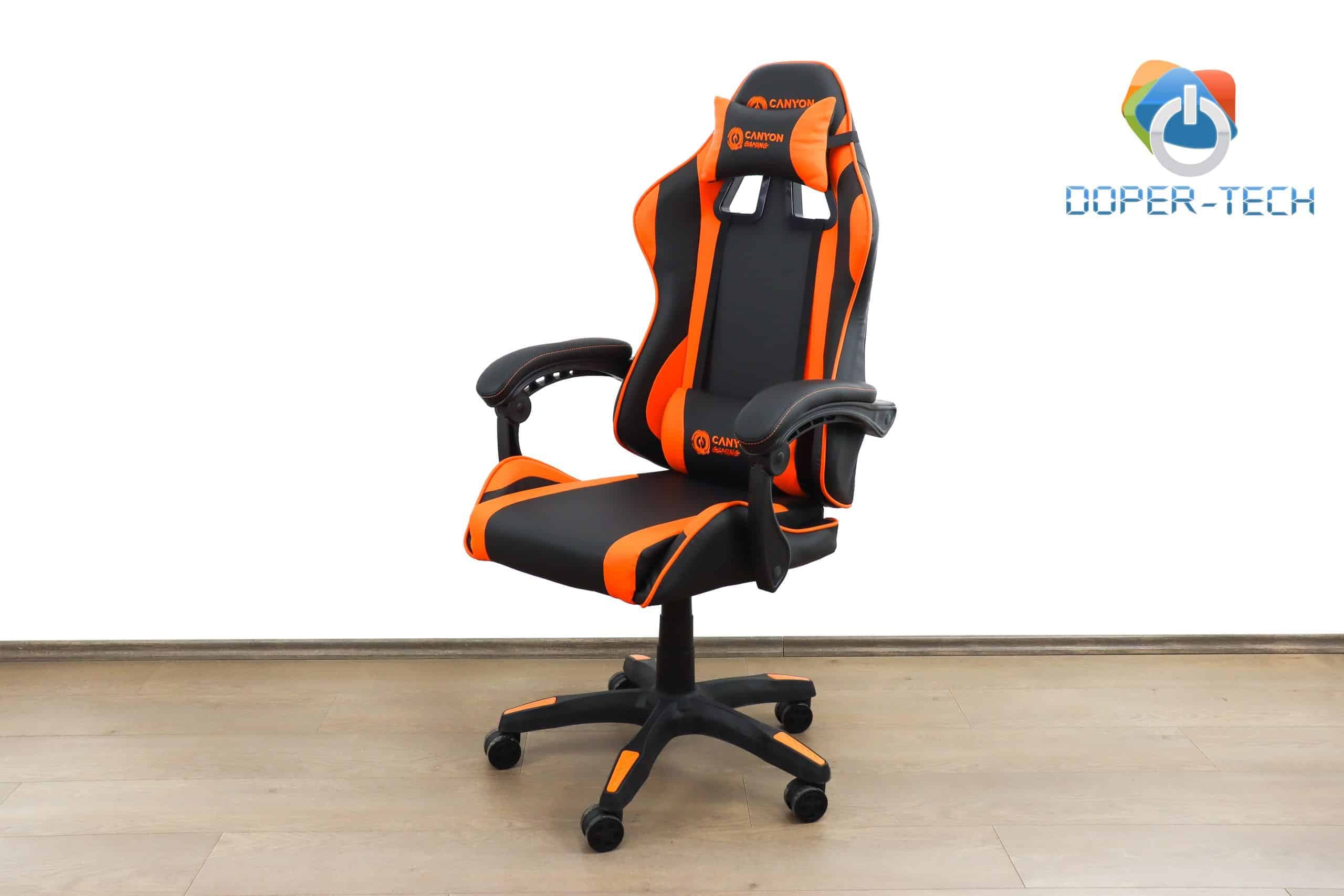 Gaming stolica Canyon Core SGCH2 crno-narandžasta jastuci za glavu i leđa