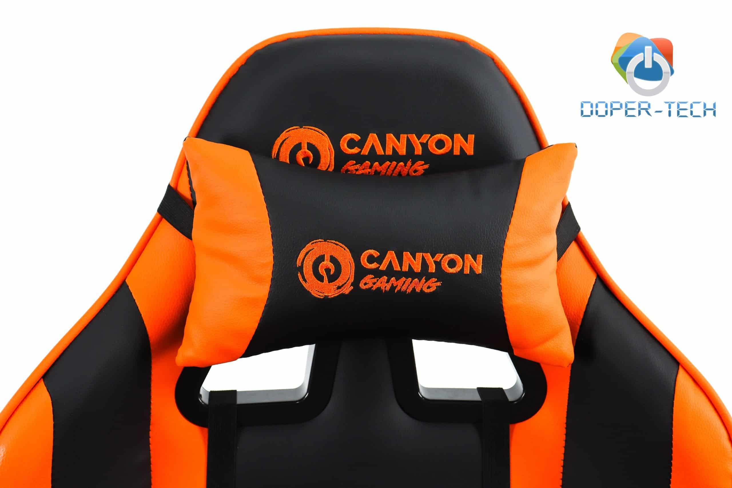Gaming stolica Canyon Core SGCH2 crno-narandžasta jastuci za glavu i leđa