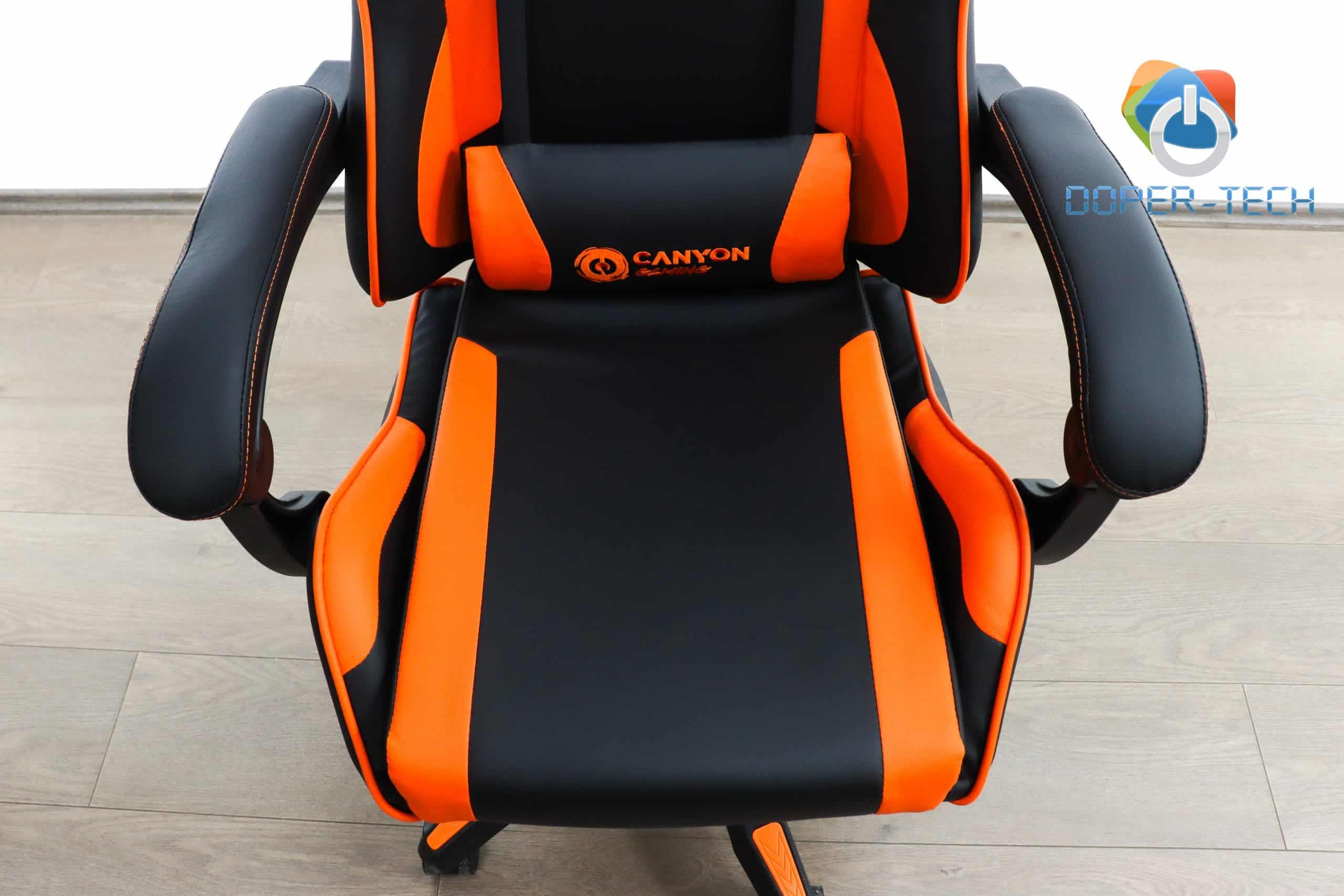 Gaming stolica Canyon Core SGCH2 crno-narandžasta jastuci za glavu i leđa
