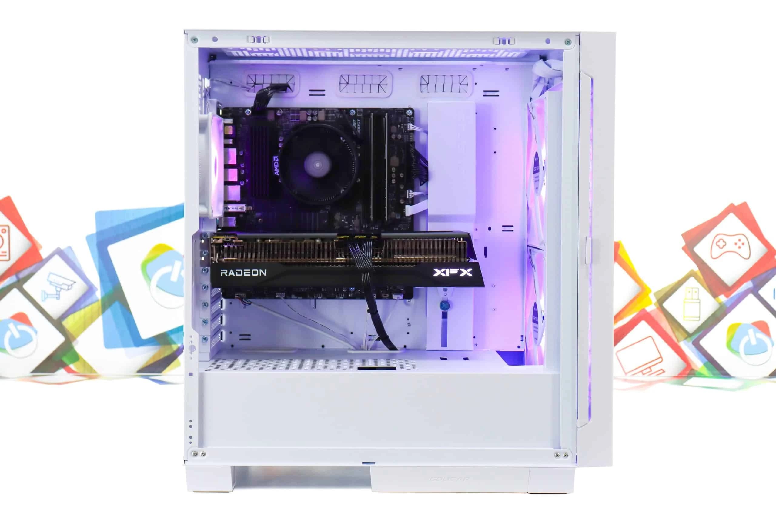 Gaming PC AirFace Eco-03W R5 5600X RX 9070 XT 500GB SSD 16GB DDR4