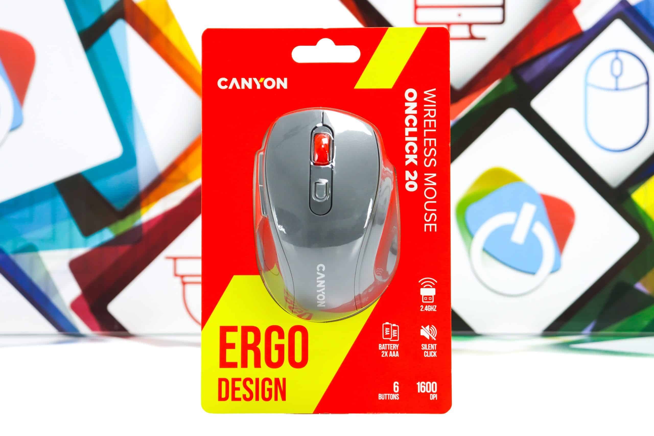 Miš bežični Canyon OnClick 20 tihi klik 1600dpi tamnosivi