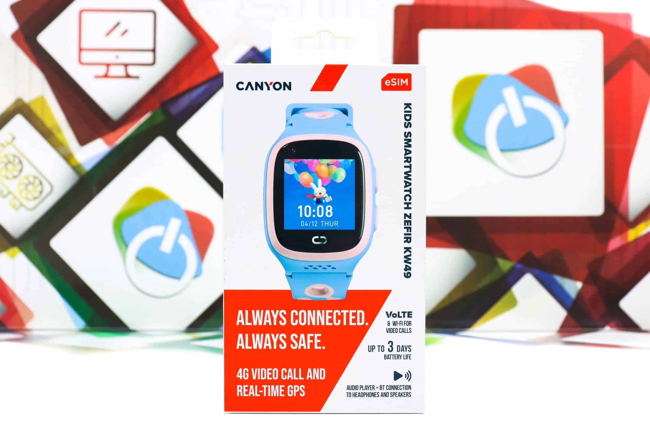 Pametni sat za djecu Canyon Zefir KW-49 4G eSIM GPS video poziv roze