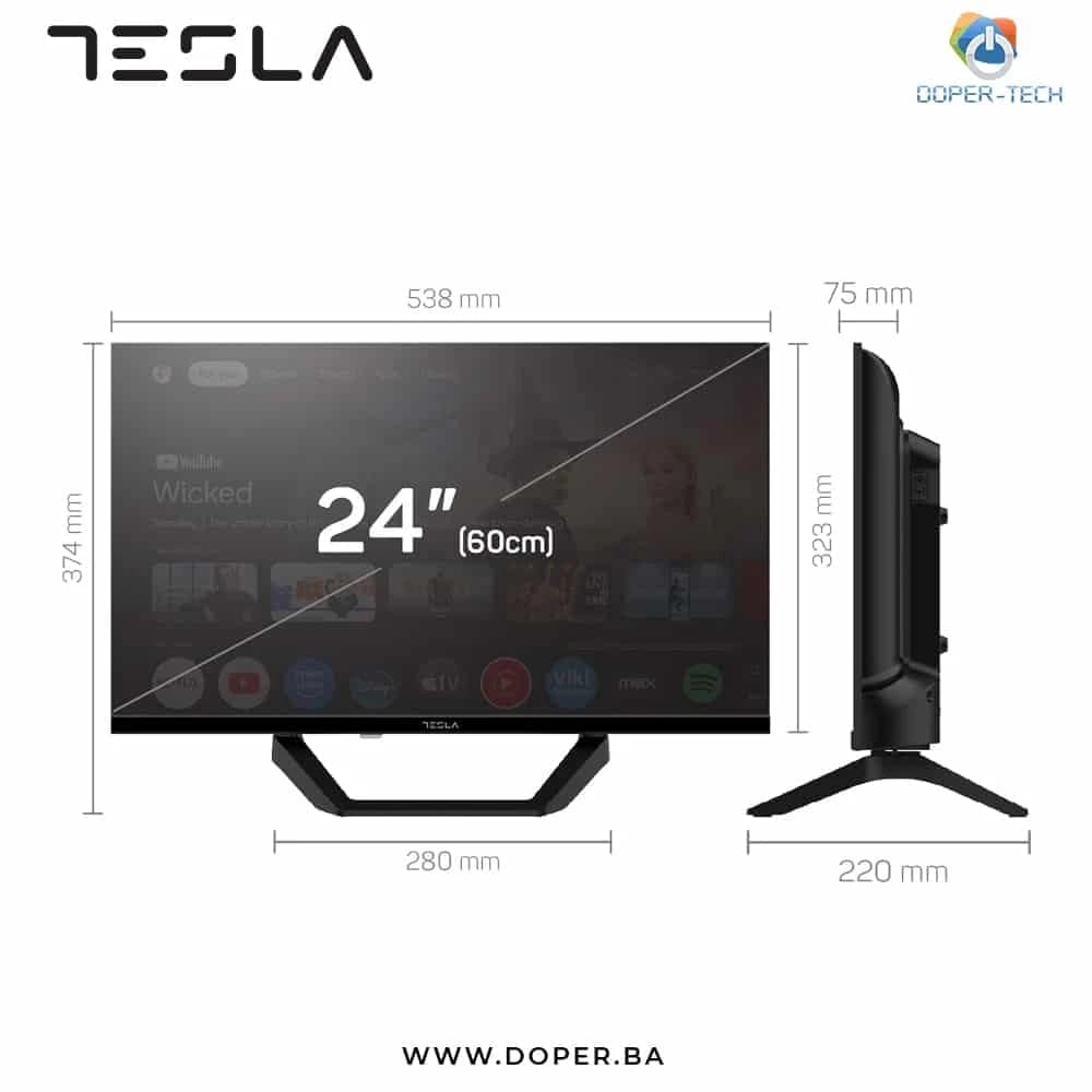 TV Tesla 24E655BHS 24'' DLED HD Smart Google TV