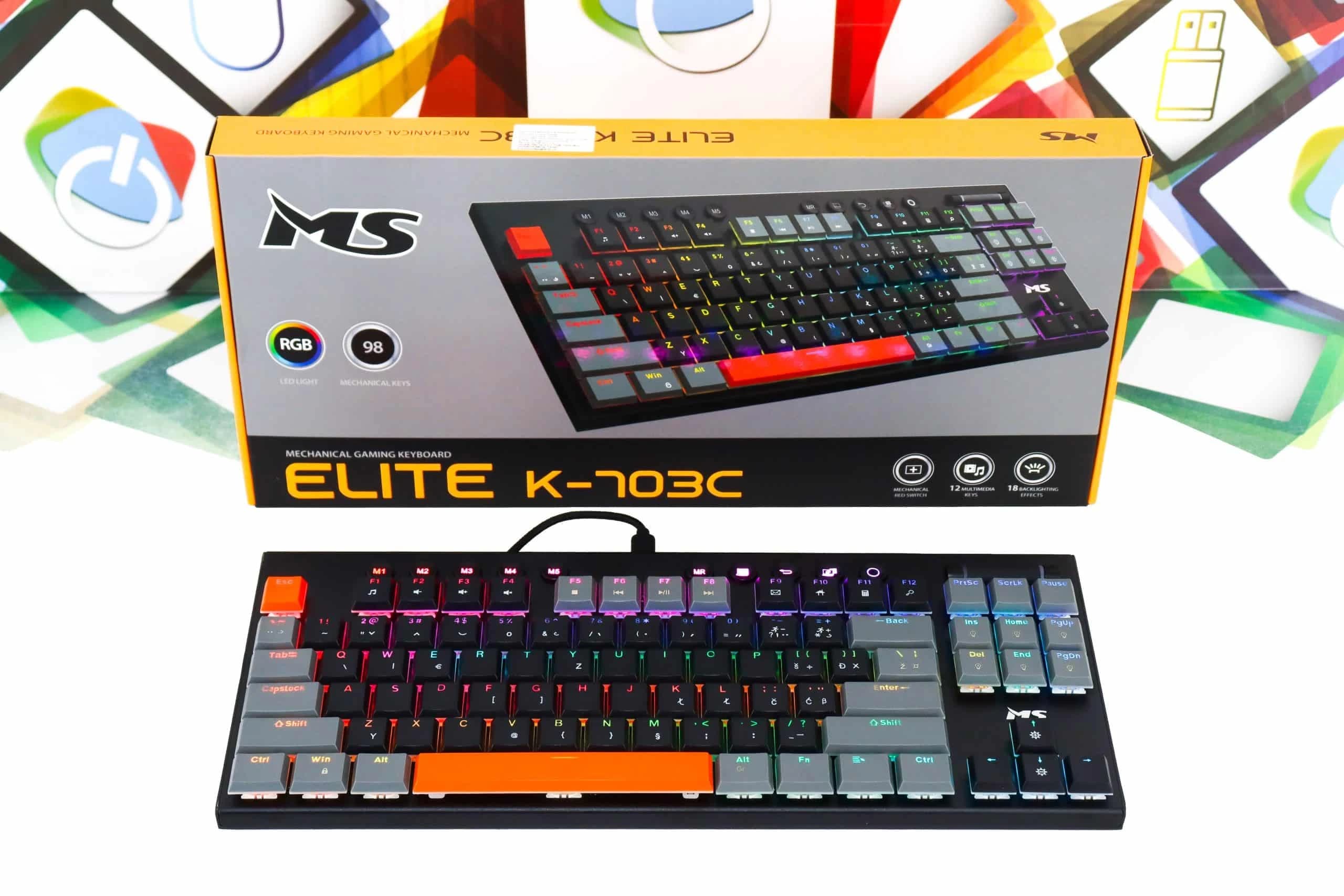 Gaming tipkovnica MS Elite K-703C mehanička crveni switch
