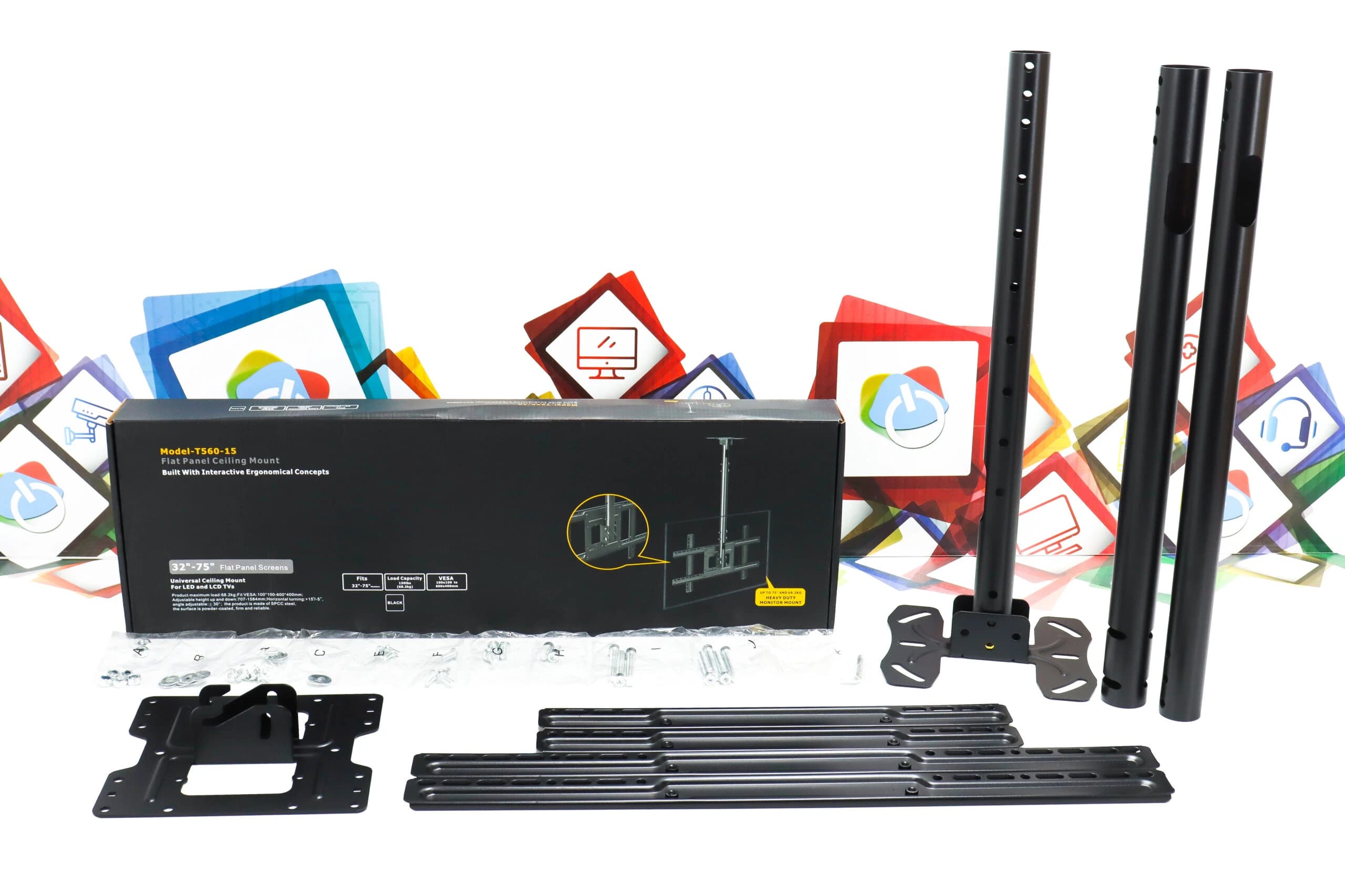 Stropni nosač za TV T560-15 32″-75″ podesivi nagib okretni