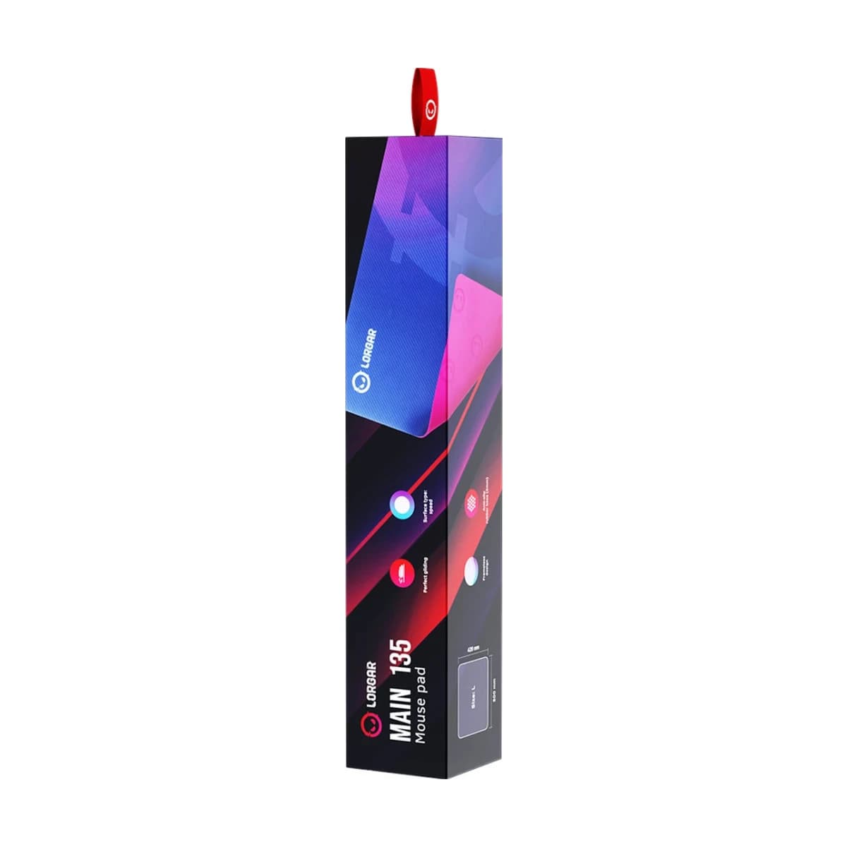 Lorgar Main 135, Gaming mouse pad, High-speed surface, Purple anti-slip rubber base, size: 500mm x 420mm x 3mm, weight 0.41kg