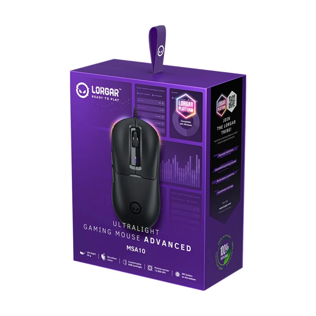 LORGAR MSA10, Ultralight Wired Gaming Mouse Advanced, black