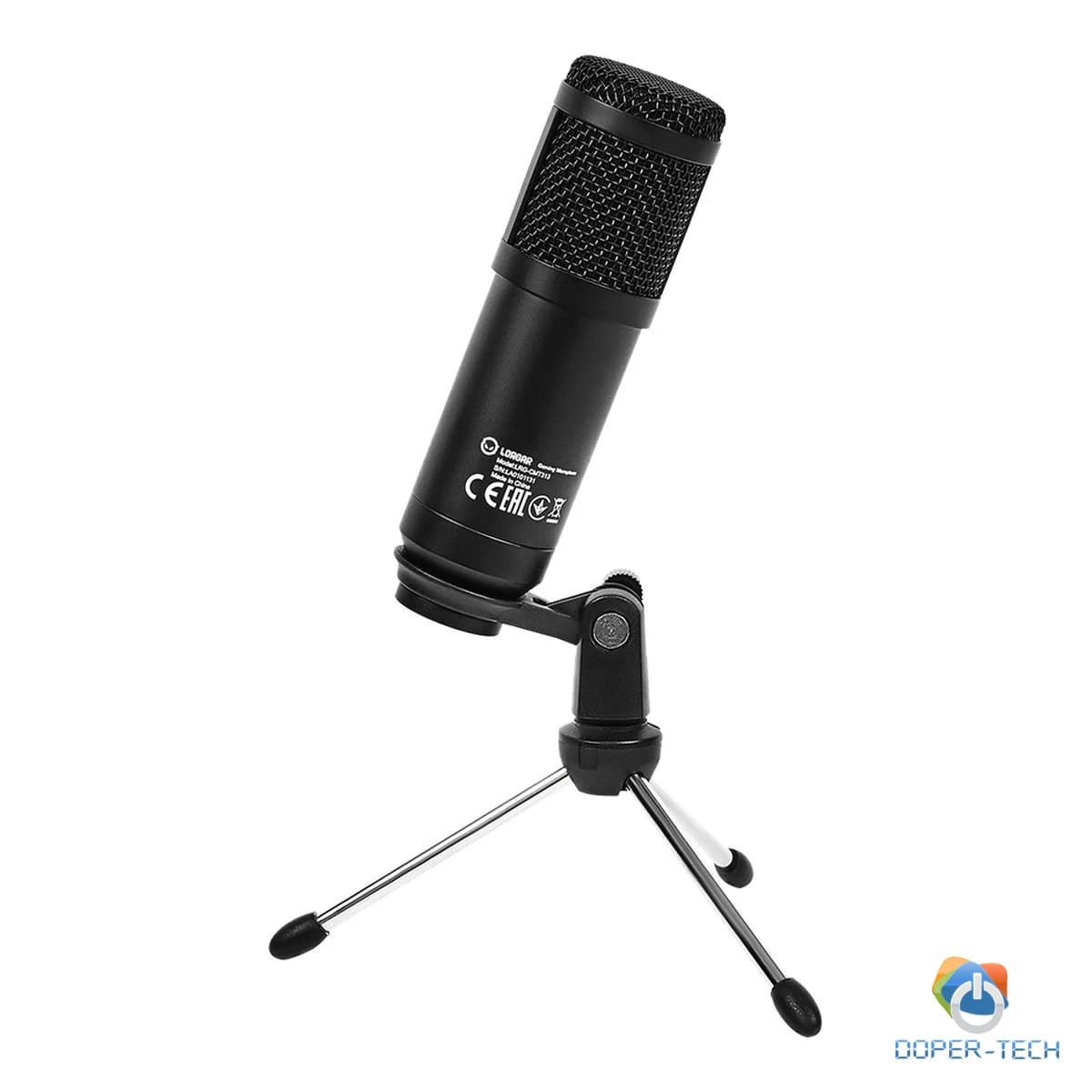 LORGAR Soner 313, Gaming Microphones, Black, USB condenser microphone with Volume Knob & Echo Kob, including 1x Microphone, 1 x 2.5M USB Cable, 1 x Tripod Stand, 1 x User Manual, body size: Φ47.4*158.2*48.1mm, weight: 243.0g