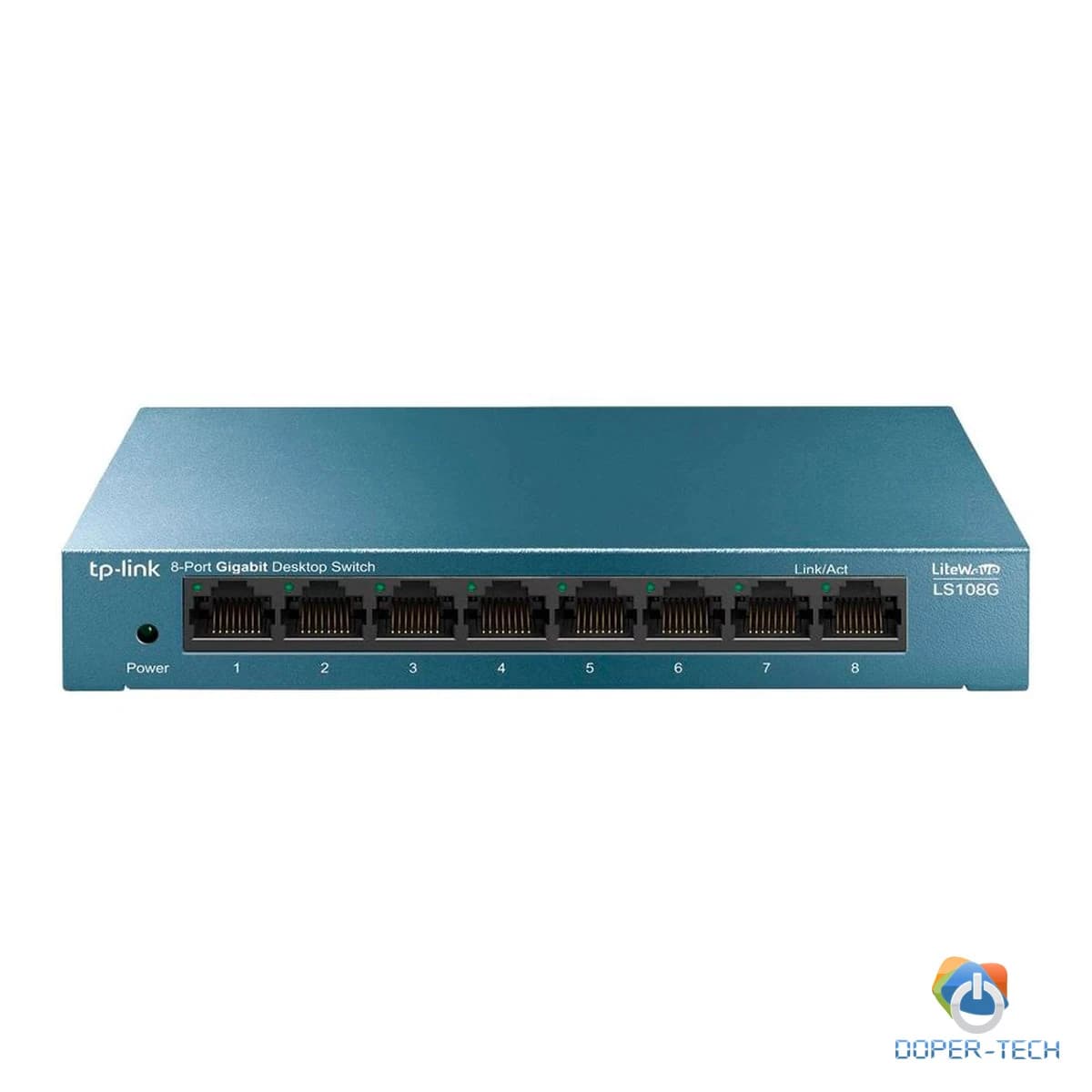 TP-Link LiteWave 8-Port Gigabit Desktop Switch, 8 Gigabit RJ45 Ports, Desktop Steel Case, Wall Mount, Green Ethernet technology