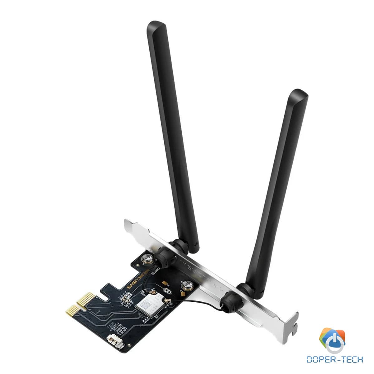 Mercusys MA86XE AXE5400 Tri-Band Wi-Fi 6E Bluetooth PCI Express Adapter, 2402 Mbps at 6 GHz + 2402 Mbps at 5 GHz + 574 Mbps at 2.4 GHz, 2× High Gain Tri-Band Ext. Antennas,Wi-Fi 6E,MU-MIMO,OFDMA,1024 QAM,HE160,WPA3,Bluetooth5.2, Intel Wi-Fi6E Chipse