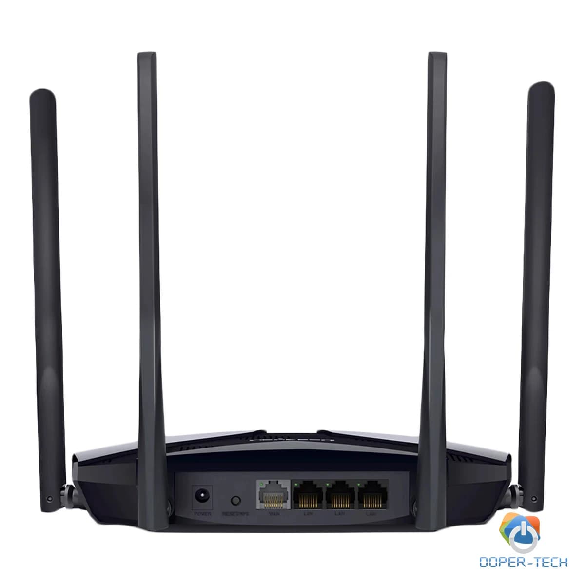 Mercusys MR80X AX3000 Dual-Band Wi-Fi 6 Router, 574 Mbps at 2.4 GHz + 2402 Mbps at 5 GHz, 4× Fixed External Antennas, 3× G LAN Ports, 1× G WAN Port, 1024-QAM, OFDMA, HE160, Router/AP mode, Beamforming, MU-MIMO, VPN server, TWT, Smart Connect, WPA3