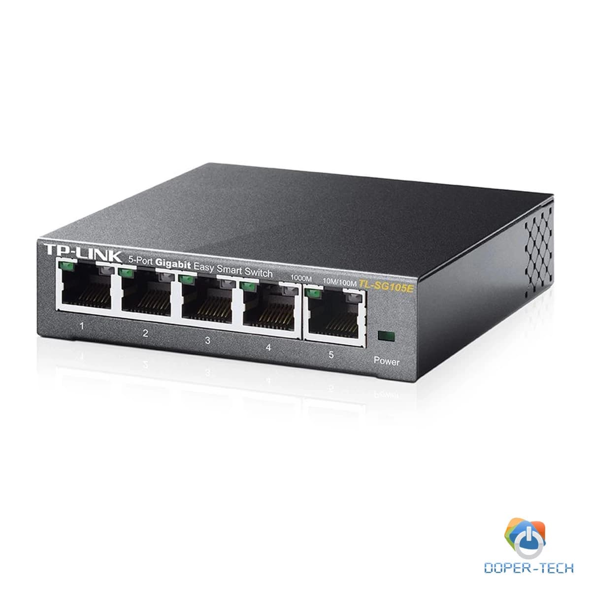 TP-Link TL-SG105E 5-Port Gigabit Desktop Easy Smart Switch, 5 10/100/1000Mbps RJ45 ports, MTU/Port/Tag-based VLAN, QoS, IGMP Snooping, Green technology, Metal Casing, Desktop/Wall mount