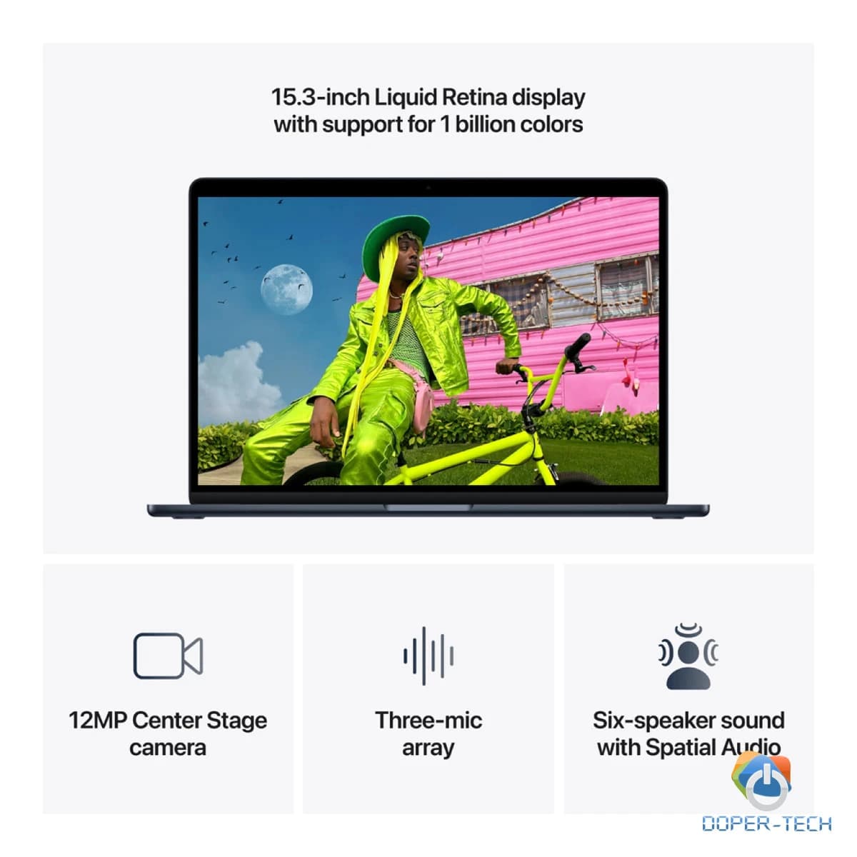 MacBook Air 15-inch,Midnight, Model A3448,M5 CHIP WITH 10C CPU, 10C GPU,16GB unified memory,35W Dual USB-C Power Adapter,512GB SSD storage, Two Thunderbolt 4 Ports,Touch ID,Liquid Retina display,Force Touch Trackpad, KEYBOARD-INT