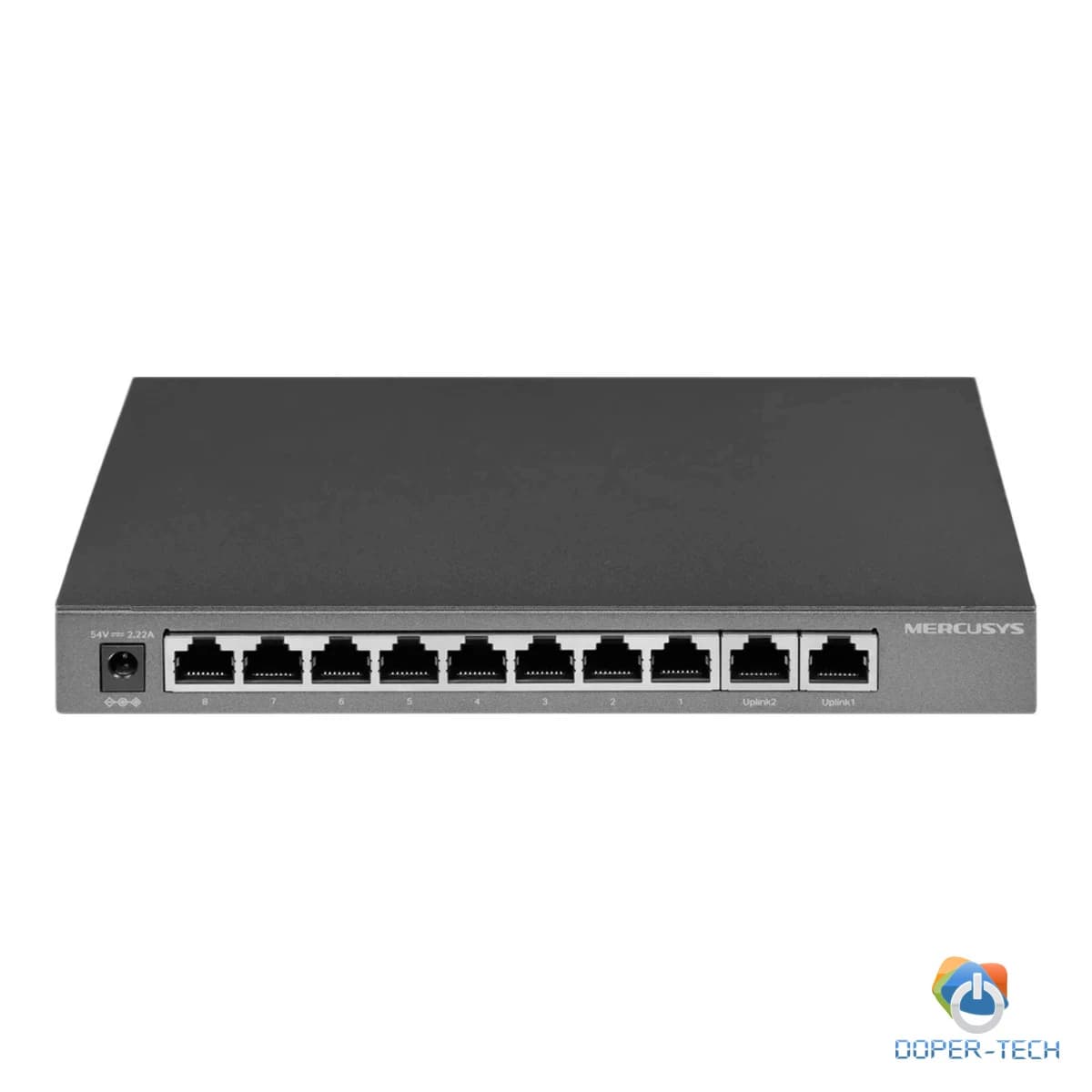 Mercusys MS112GMP 12-Port Gigabit Desktop Switch with 8-Port PoE+, 8x G PoE+ Ports, 2x G Non-PoE Ports, 2x G SFP Slots, 110 W PoE Power, Desktop Steel Case, Wall Mounting, Extend Mode for 250m PoE Transmitting, Priority Port 1-2, Isolation Mode