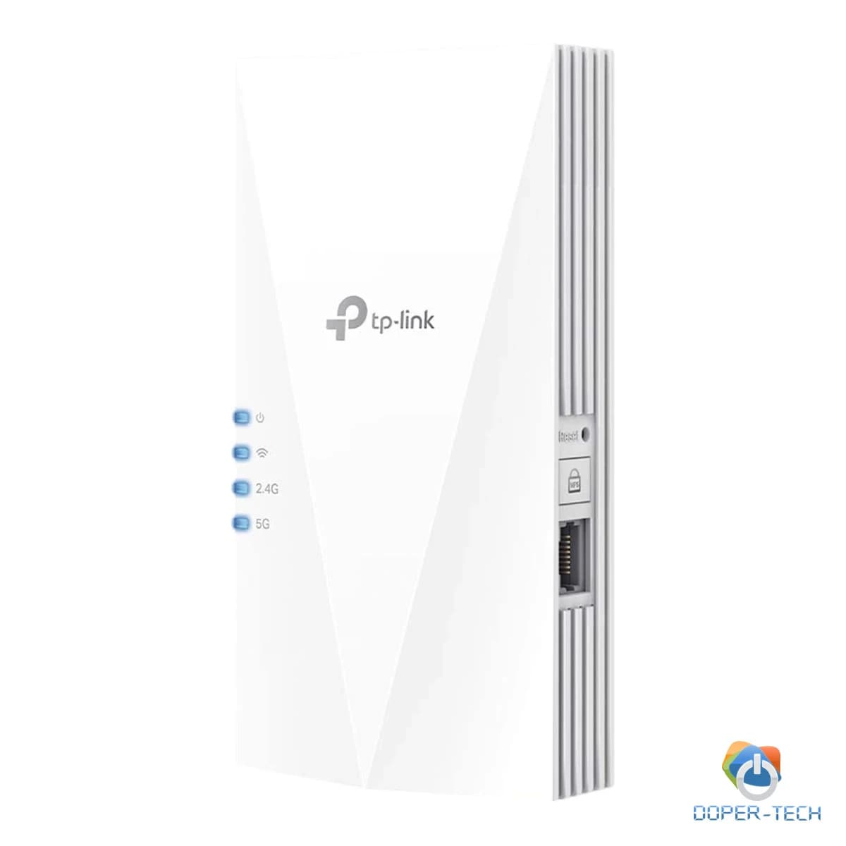 TP Link AX1800 Wi-Fi 6 Range Extender, 2.4GHz and 5GHz, 1 Gigabit Ethernet Port, 574 Mbps at 2.4GHz, 1201 Mbps at 5GHz, WPS Button, Reset Button, 2 Internal Antennas