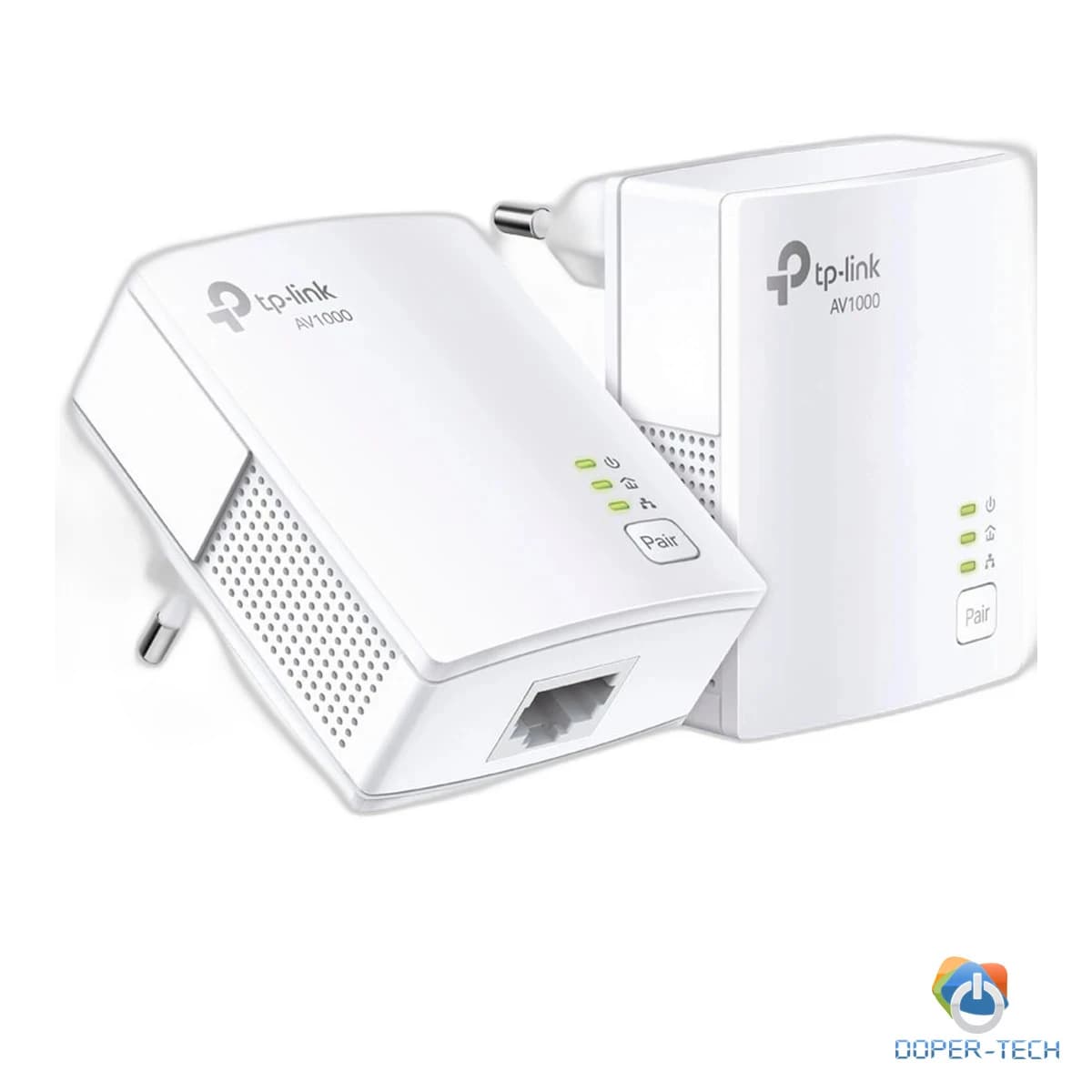 TP-Link AV1000 Powerline Starter Kit, Broadcom, 1 Gigabit Port, 1000Mbps Powerline, HomePlug AV, New PLC Utility,Twin Pack, Patented Power - Saving Mode - automatically reduces power consumption by up to 85%