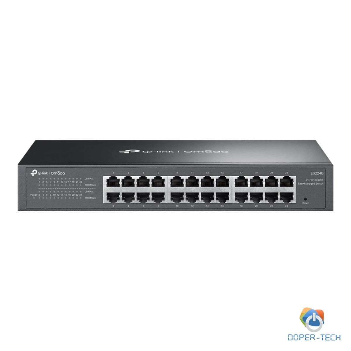 TP-Link ES224G Omada 24-Port Gigabit Easy Managed Switch,24x Gigabit RJ45 Ports, 1U 13-inch Rack-mountable Steel Case,Centralized Management by Omada SDN Controller,Flow Control,Loopback Detection,Port Isolation,Port Mirroring,LAG,VLAN,IGMP Snooping