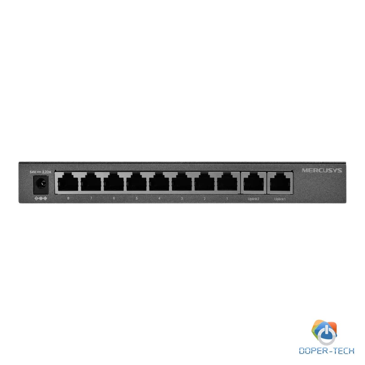 Mercusys MS112GMP 12-Port Gigabit Desktop Switch with 8-Port PoE+, 8x G PoE+ Ports, 2x G Non-PoE Ports, 2x G SFP Slots, 110 W PoE Power, Desktop Steel Case, Wall Mounting, Extend Mode for 250m PoE Transmitting, Priority Port 1-2, Isolation Mode