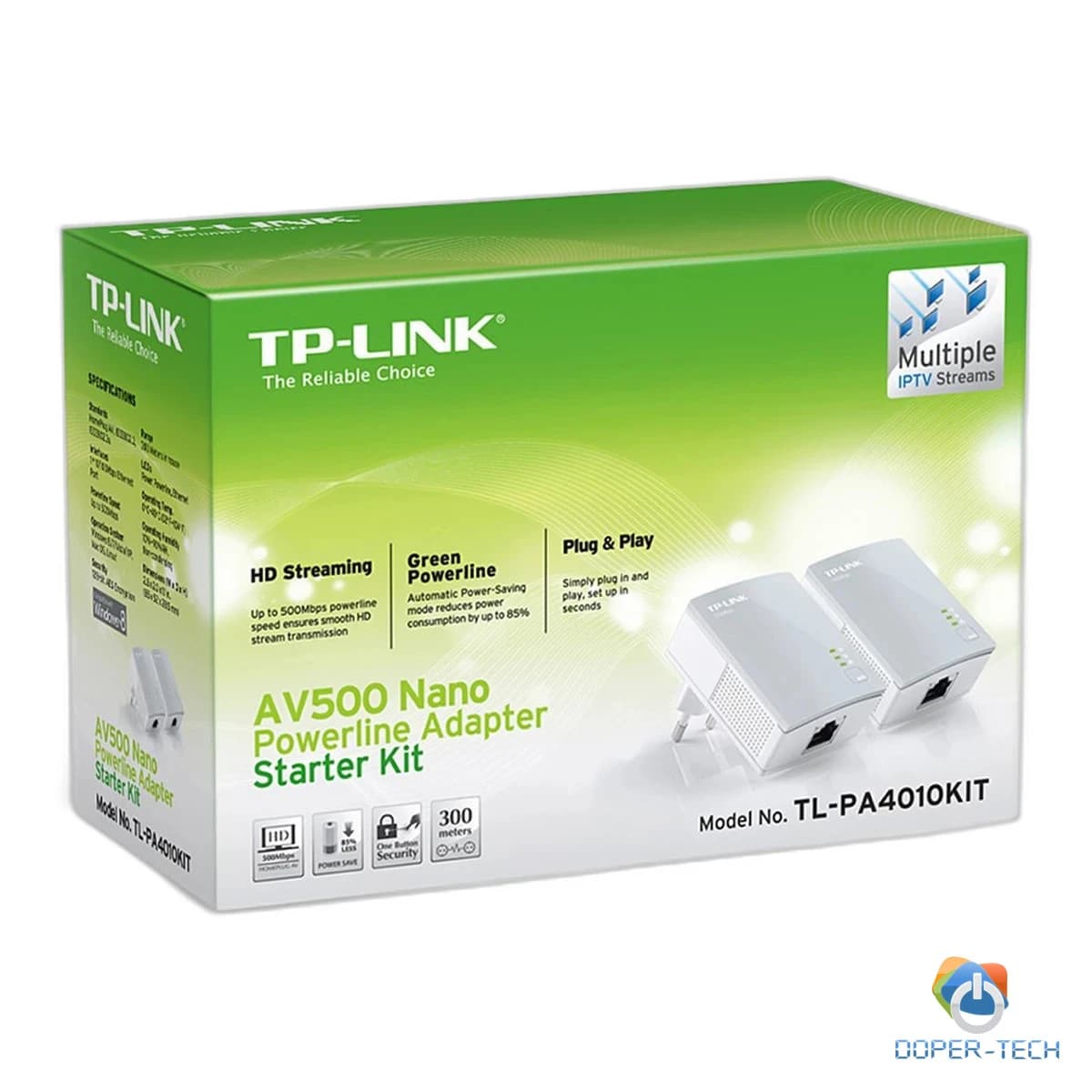 AV600 Powerline Starter Kit, Qualcomm, 1 Fast Port,600Mbps Powerline,Ultra Compact Size, HomePlug AV, Green Powerline, Plug and Play,Pair Button, New PLC Utility,Twin Pack