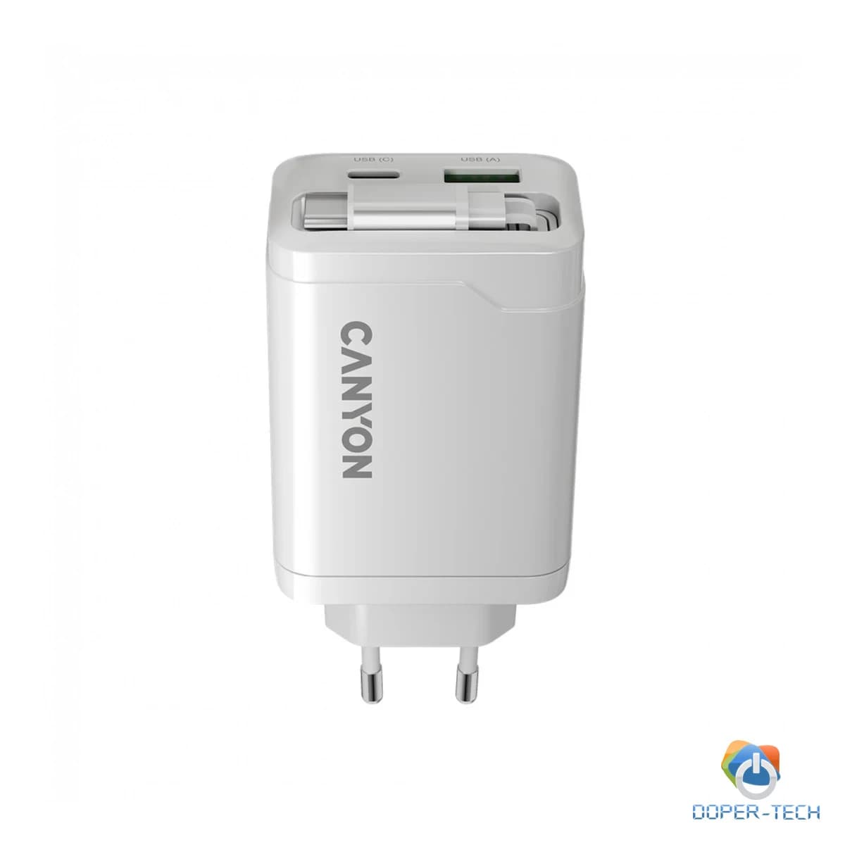 CANYON charger OnCharge 65RC Build-In Cable USB-C 65W 1xPD 1xQC EU White