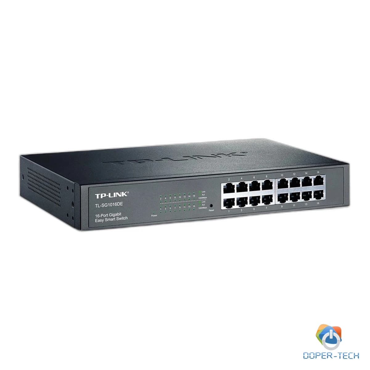 16-Port Gigabit Easy Smart Switch, 16 10/100/1000Mbps RJ45 ports, MTU/Port/Tag-based VLAN, QoS, IGMP Snooping, 1U 13-inch rack-mountable steel case