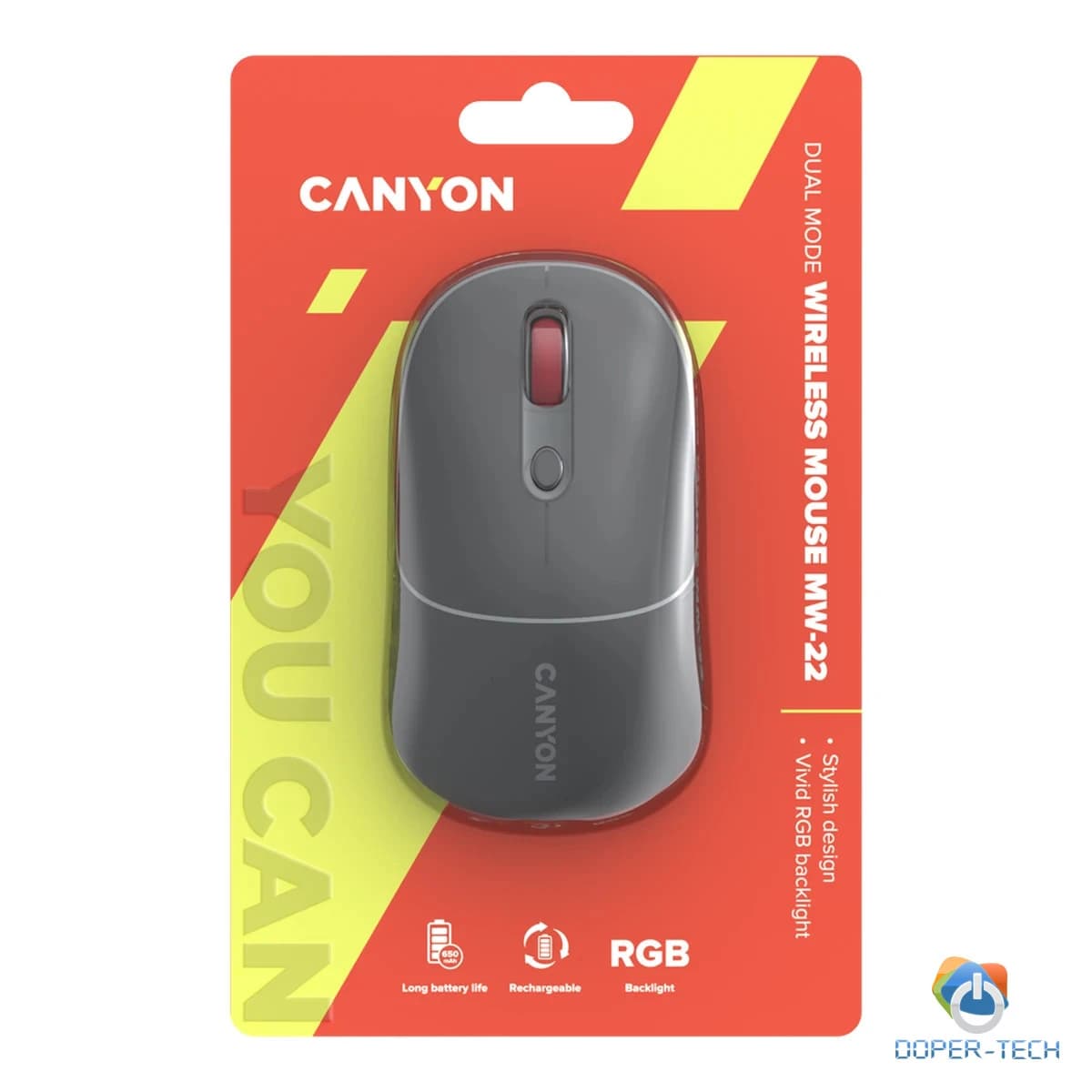 CANYON mouse MW-22 2in1 BT/ Wireless Dark Grey