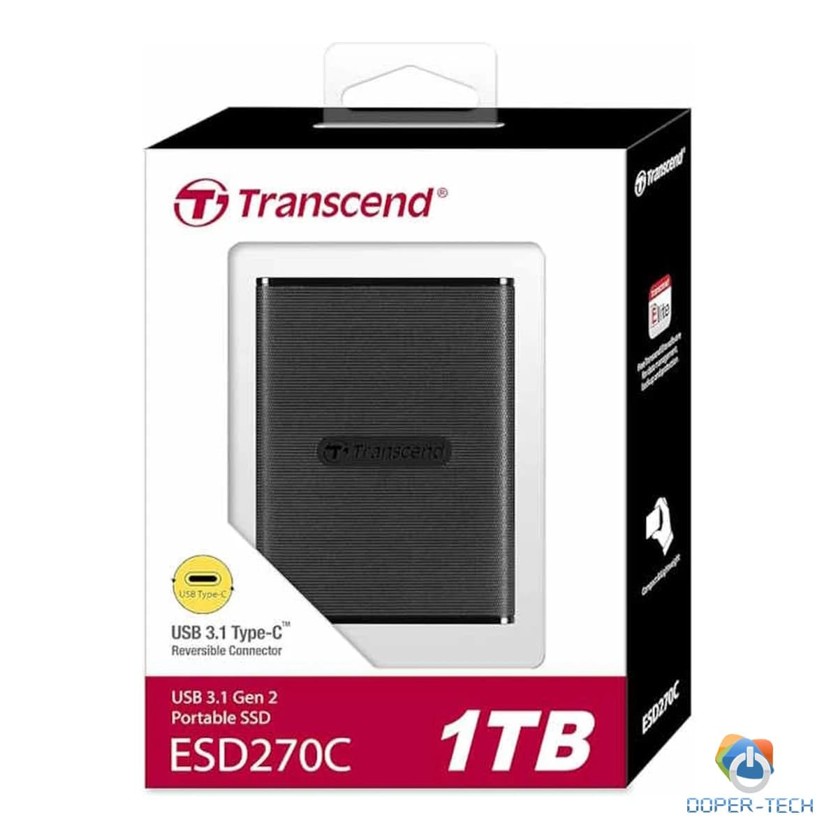 SSD Transcend ESD270C 1TB Portable USB 3.1 Type C Black