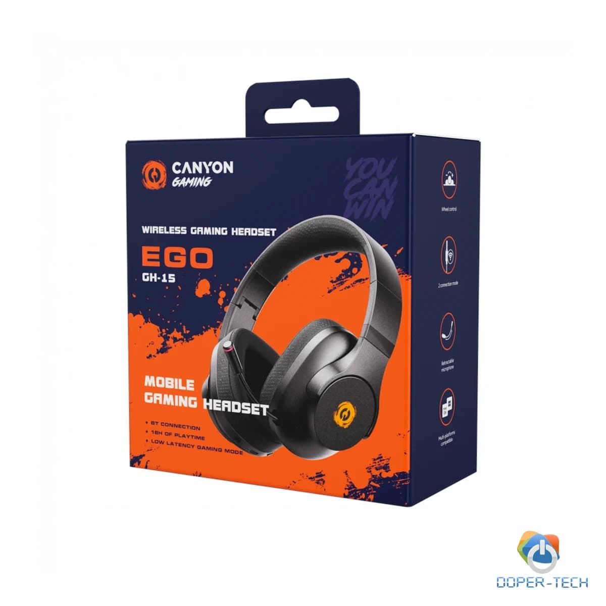 CANYON headset EGO GH-15 2in1 BT White