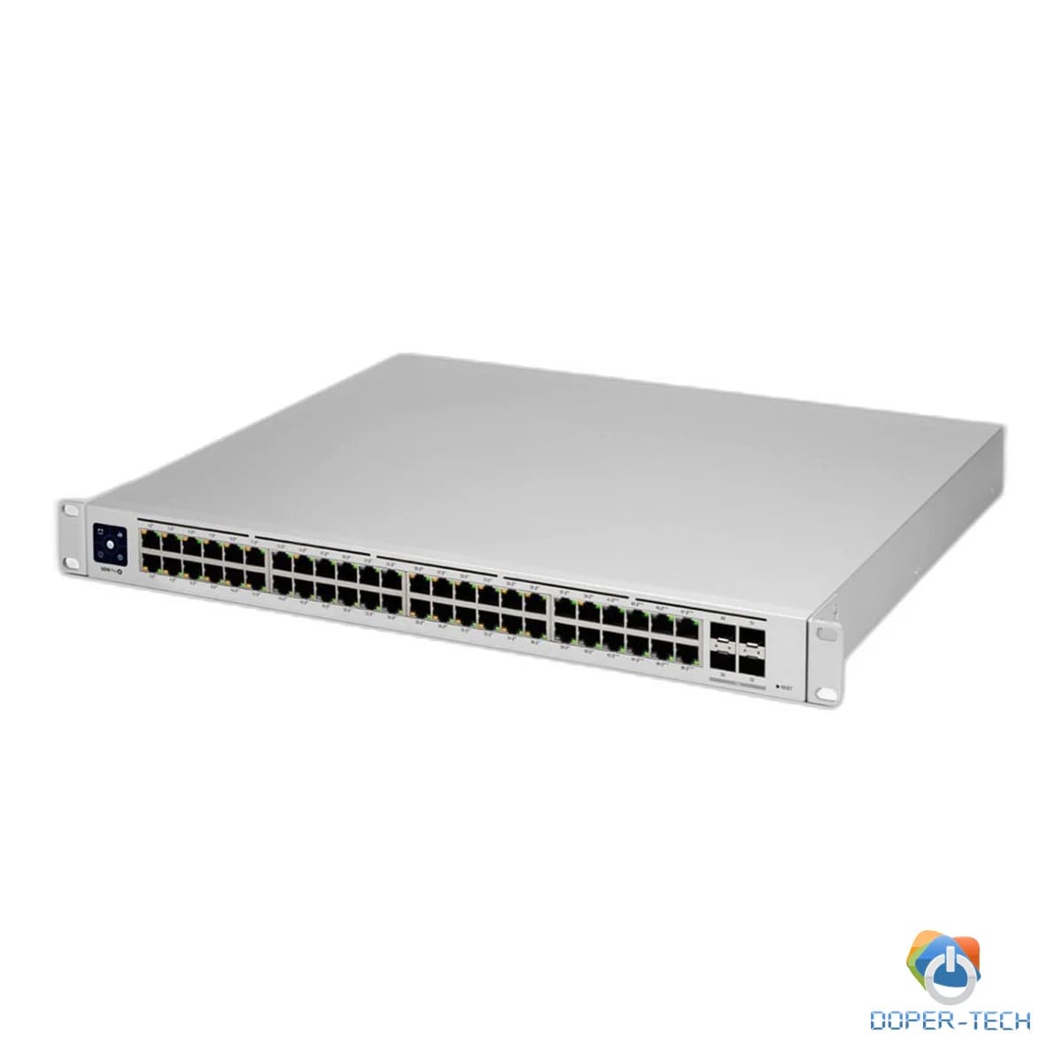 Ubiquiti USW-PRO-48-POE 48 port gigabit L3 PoE++ switch, 40 x GbE PoE+ Ports, 8 x GbE PoE++ ports, 4 x 10G SFP+ ports, 600W total PoE availability, Layer 3 switching, Near-silent cooling, LCM display 1.3" touchscreen
