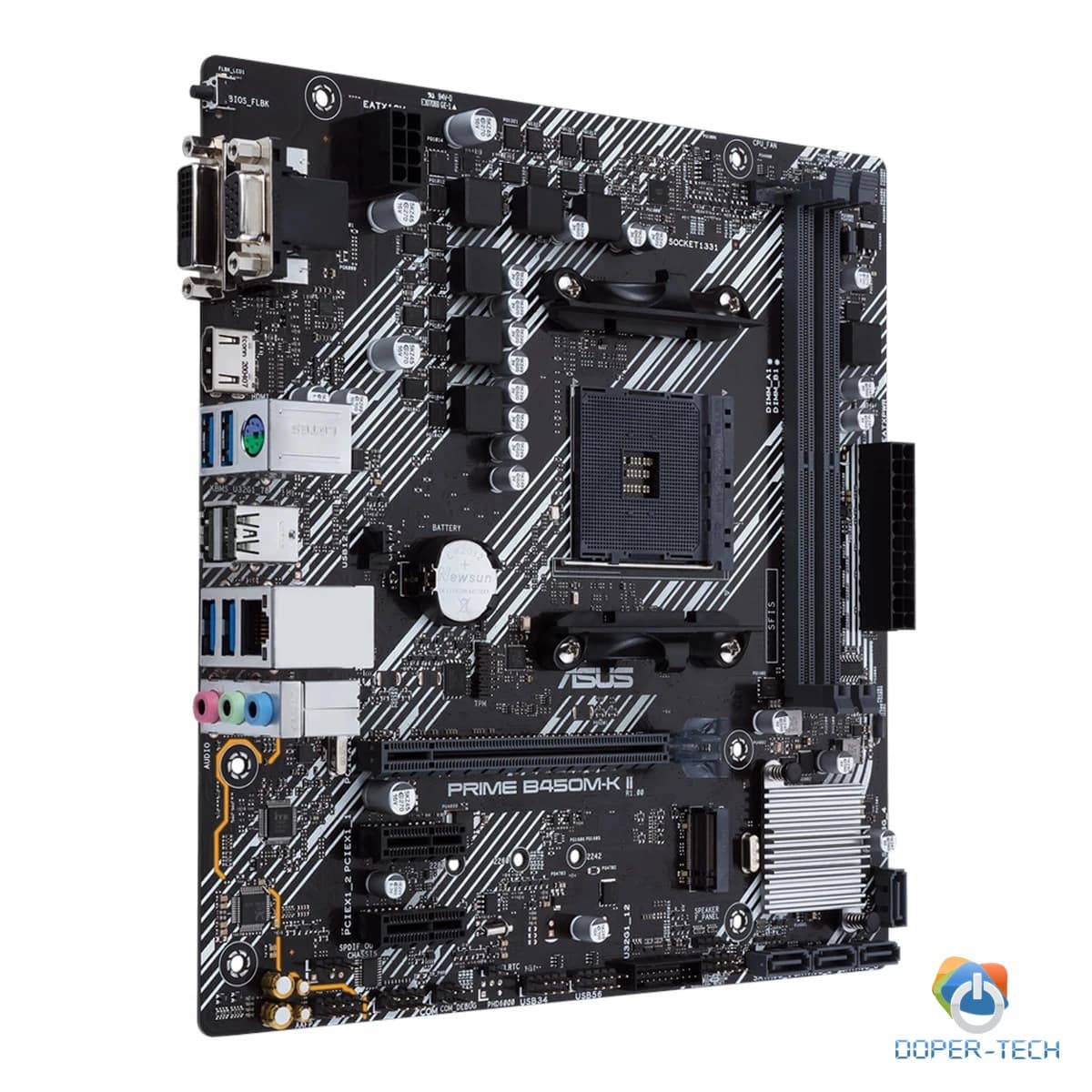 Matična ploča ASUS PRIME B450M-K II AM4 mATX pogled odozgo