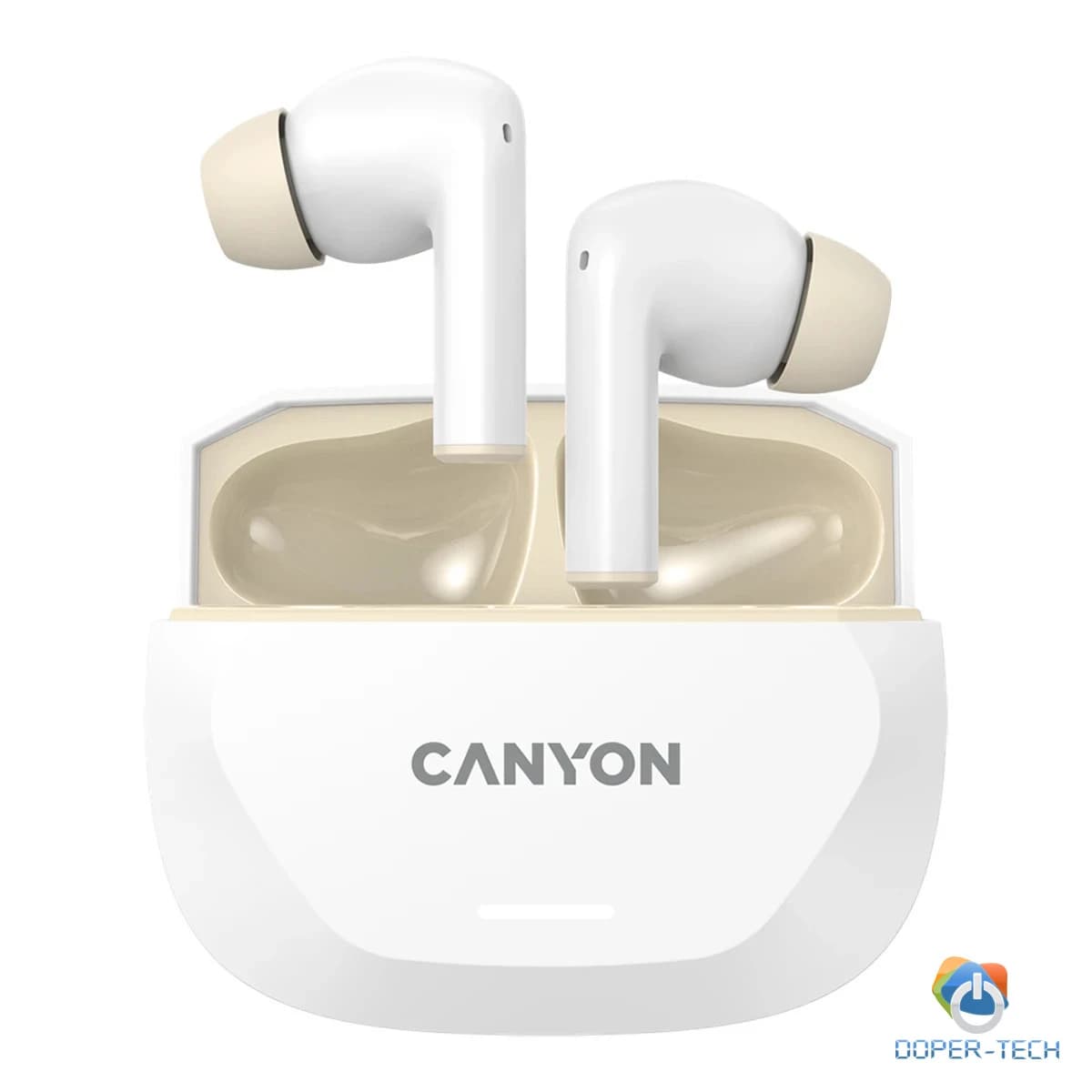 CANYON headset HEXAGON 7 TWS ANC+ENC Wireless Charge White Beige