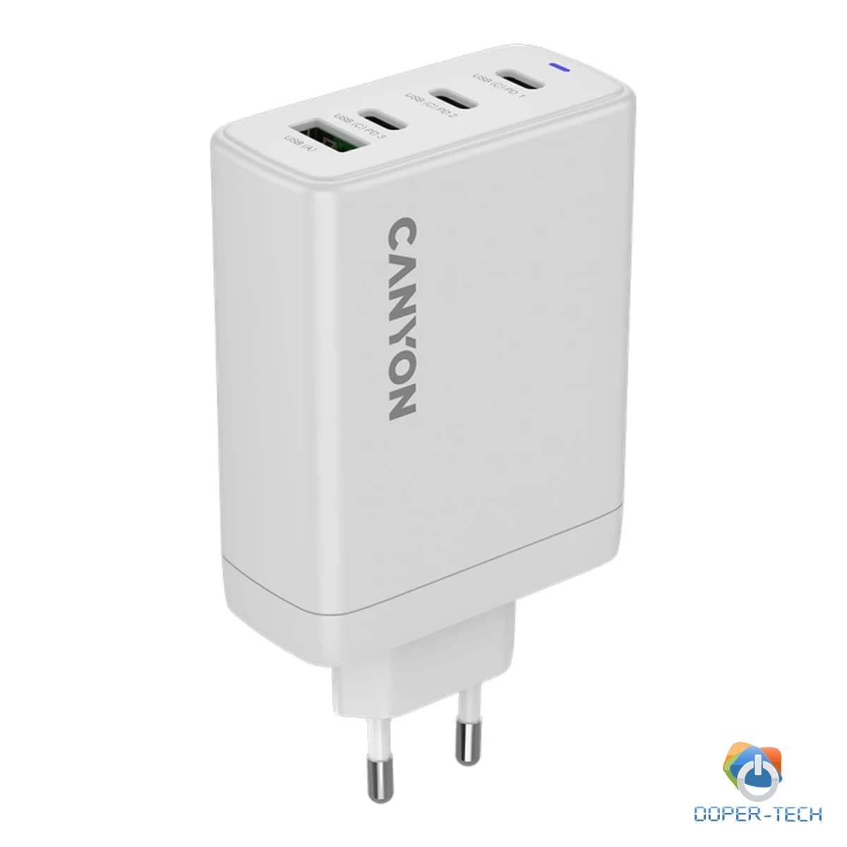 CANYON charger OnCharge 120 GAN Total 120W MAX 3 USB-C +1 USB-A White EU plug