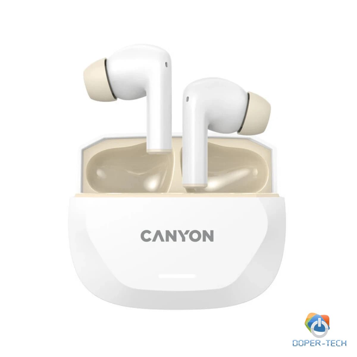 CANYON headset HEXAGON 7 TWS ANC+ENC Wireless Charge White Beige